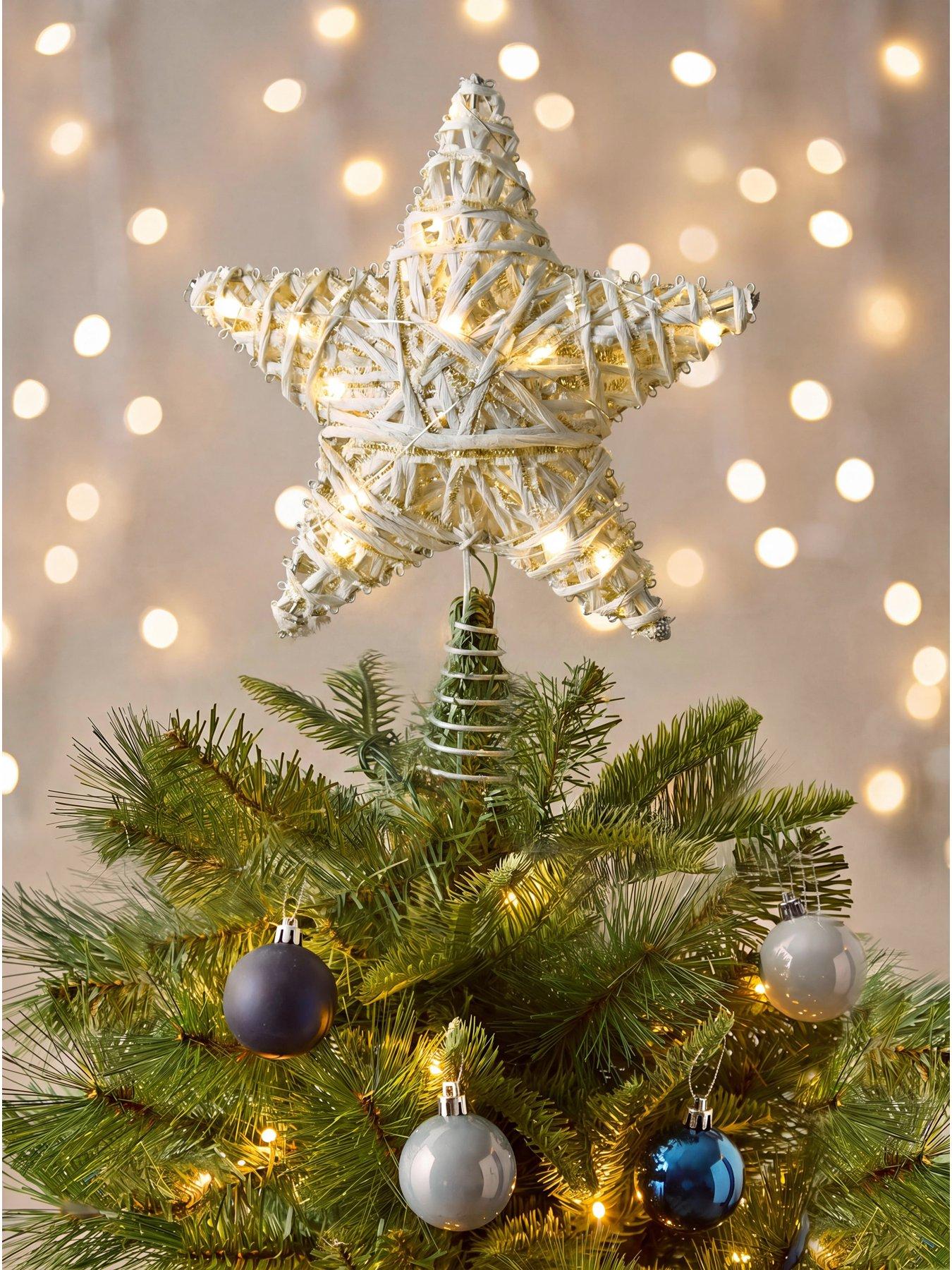 The Very Collection Light Up White Star Christmas Tree Topper