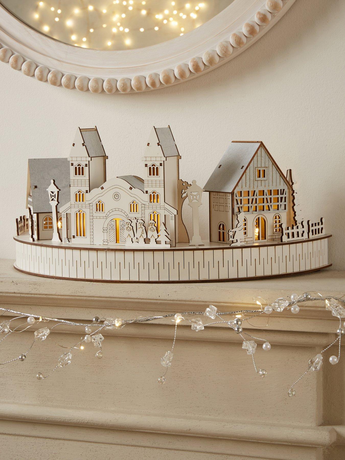 The Very Collection LED Wooden Church Scene