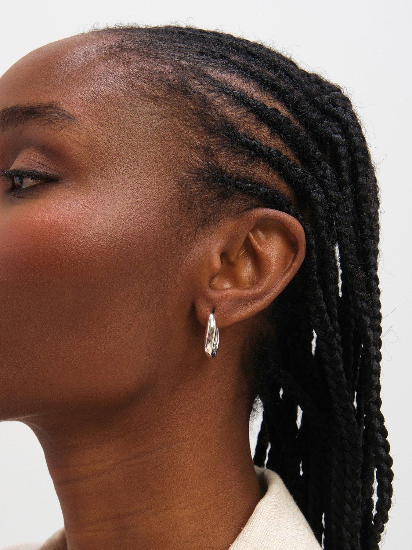 Inicio Sterling Silver Plated Polished Fluid Twist Hoops
