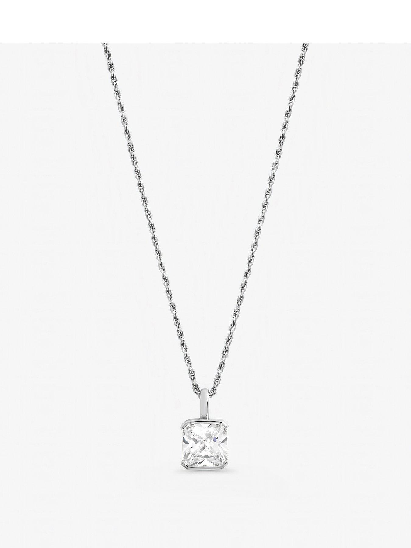 Inicio Sterling Silver Plated Cushion Pendant - Gift Pouch