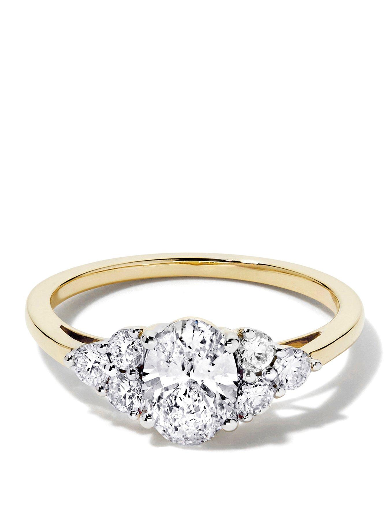 Image 1 of 3 of Created Brilliance Samara 9ct Yellow GoldLab Grown Diamond Oval Cluster Engagement Ring