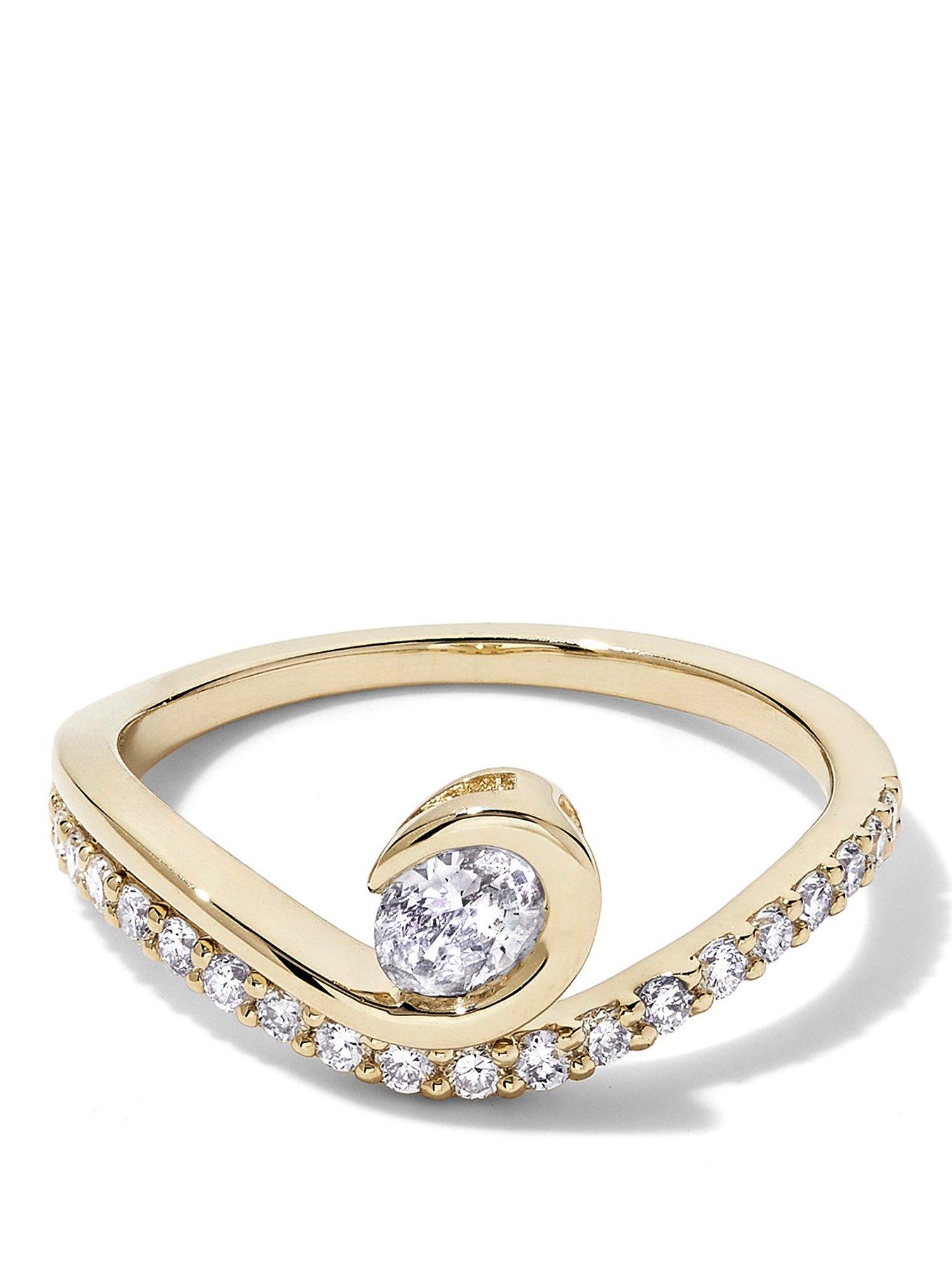 Image 1 of 4 of Created Brilliance Delia 9ct Yellow Gold 0.50ct tw. Lab Grown Diamond Fluid Ring