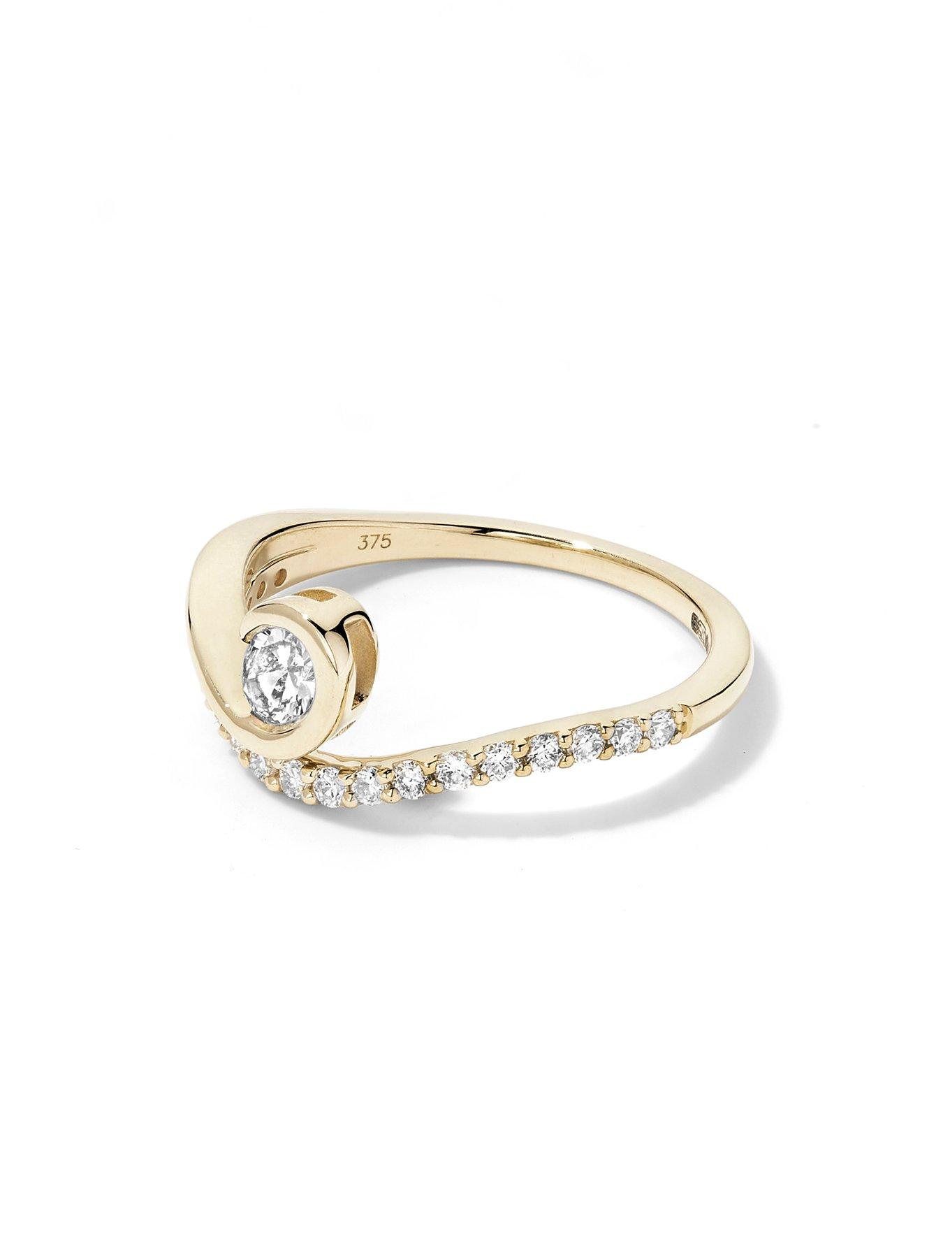Image 2 of 4 of Created Brilliance Delia 9ct Yellow Gold 0.50ct tw. Lab Grown Diamond Fluid Ring