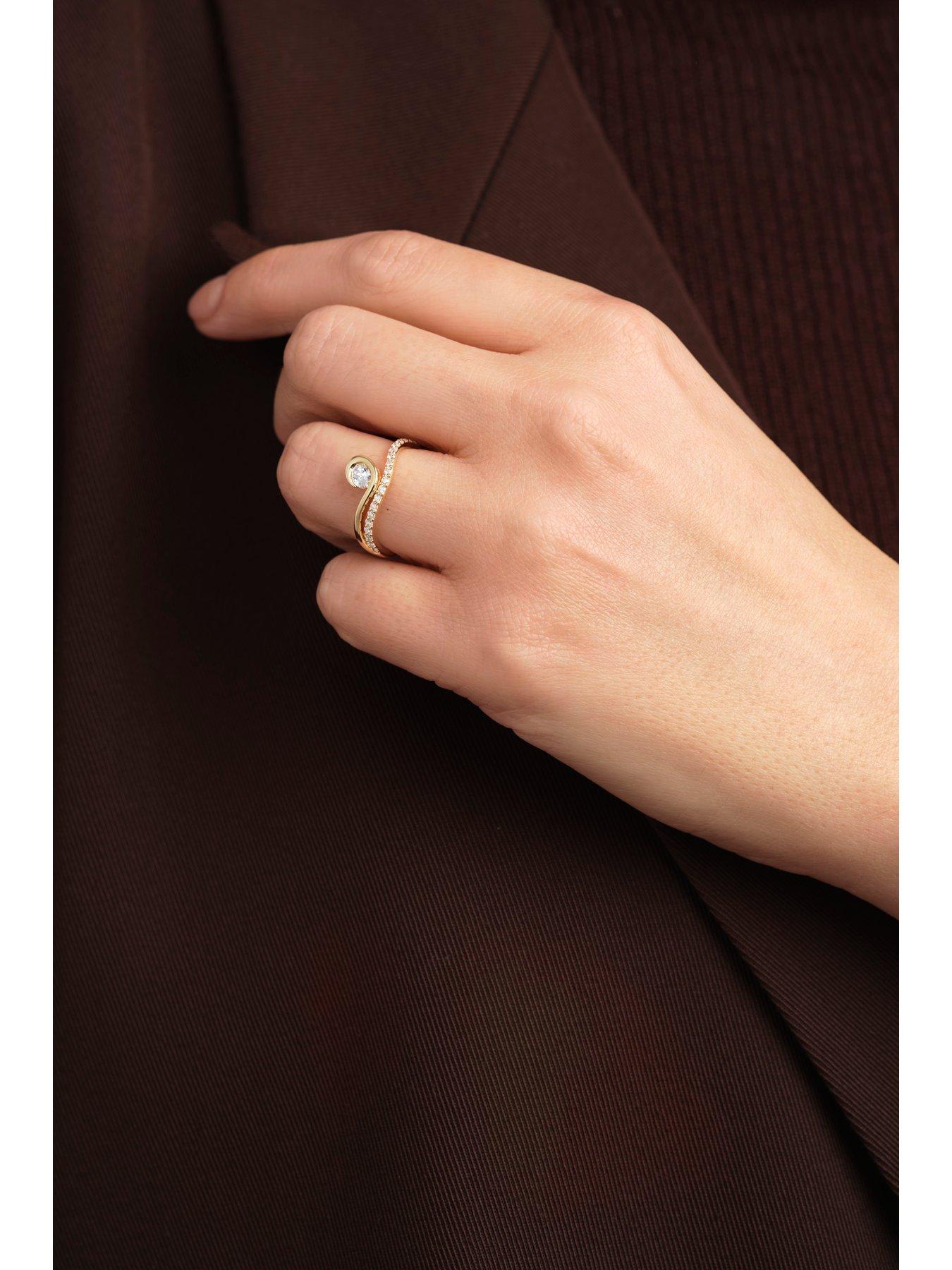 Image 3 of 4 of Created Brilliance Delia 9ct Yellow Gold 0.50ct tw. Lab Grown Diamond Fluid Ring