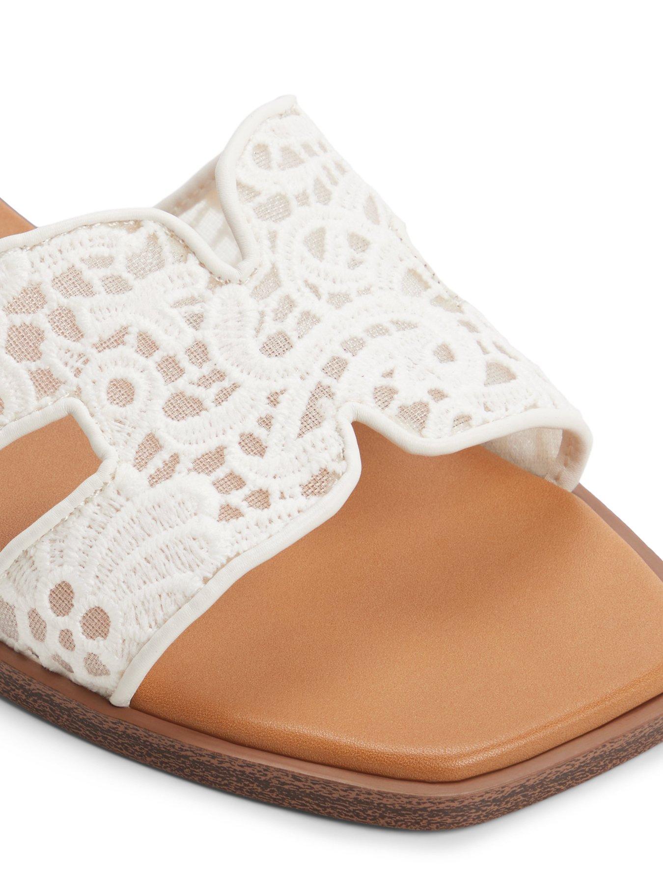 Image 5 of 5 of Aldo Itsandal Textile Flat Sandals - White/bone