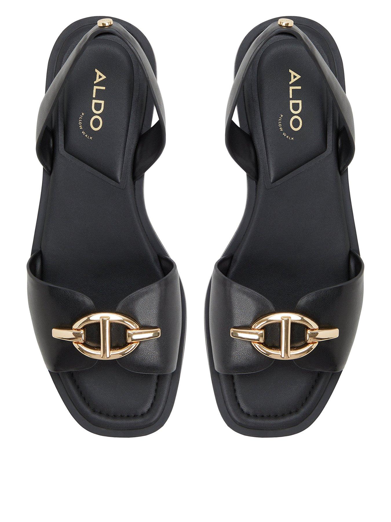 Image 1 of 5 of Aldo Goassi Synthetic Flat Sandals - Black