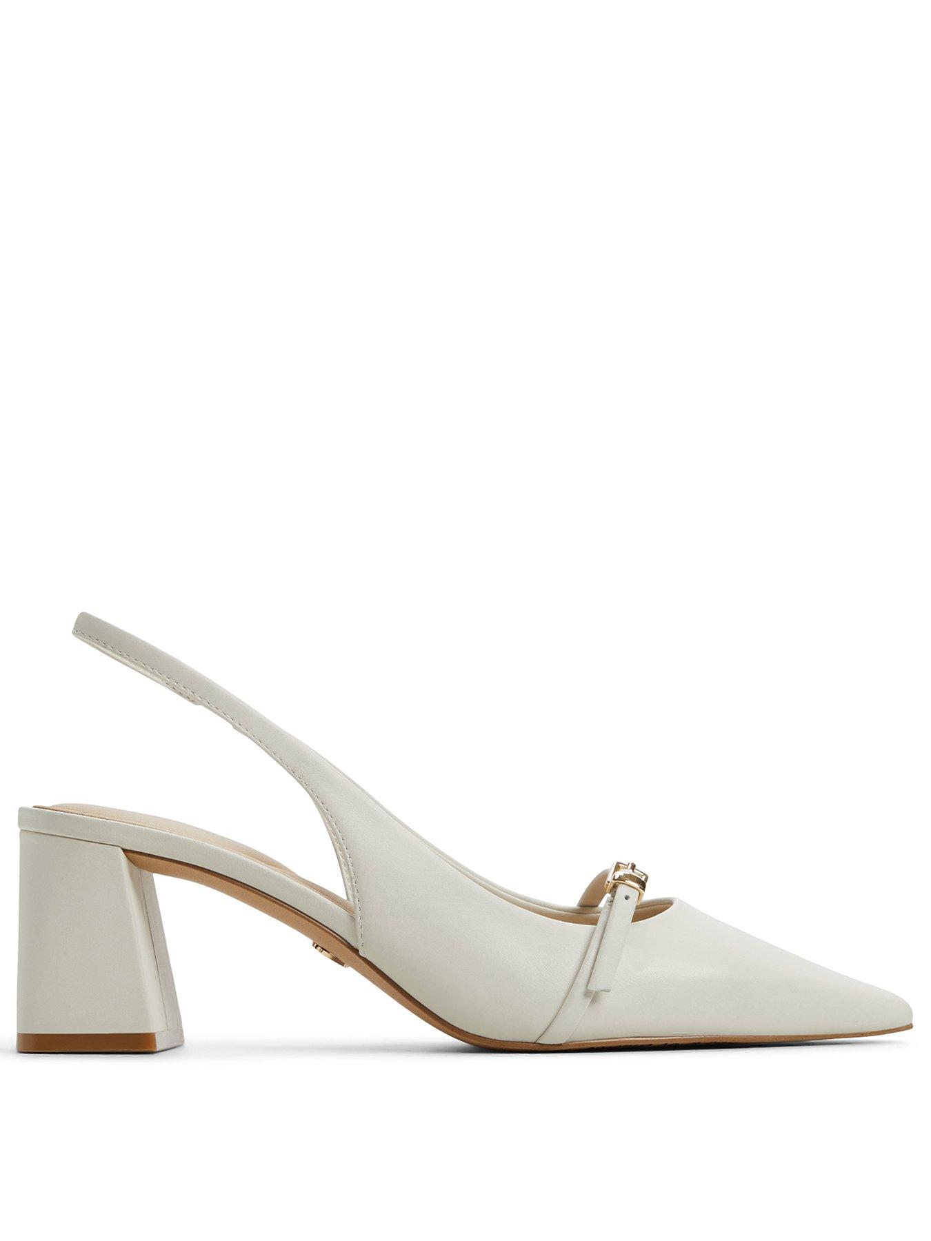 Image 2 of 5 of Aldo Skepper Leather Heeled Shoes - White/bone