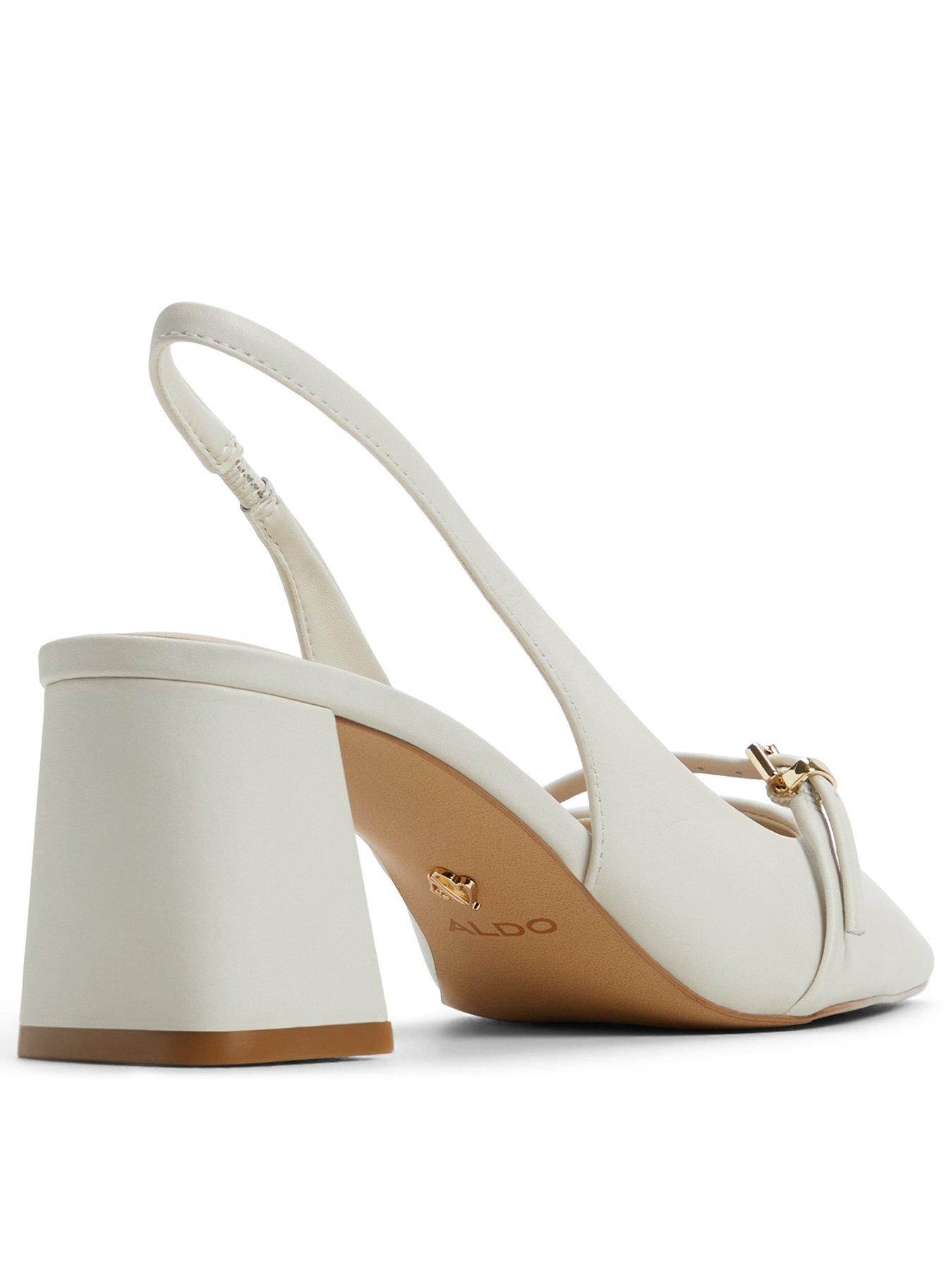 Image 3 of 5 of Aldo Skepper Leather Heeled Shoes - White/bone