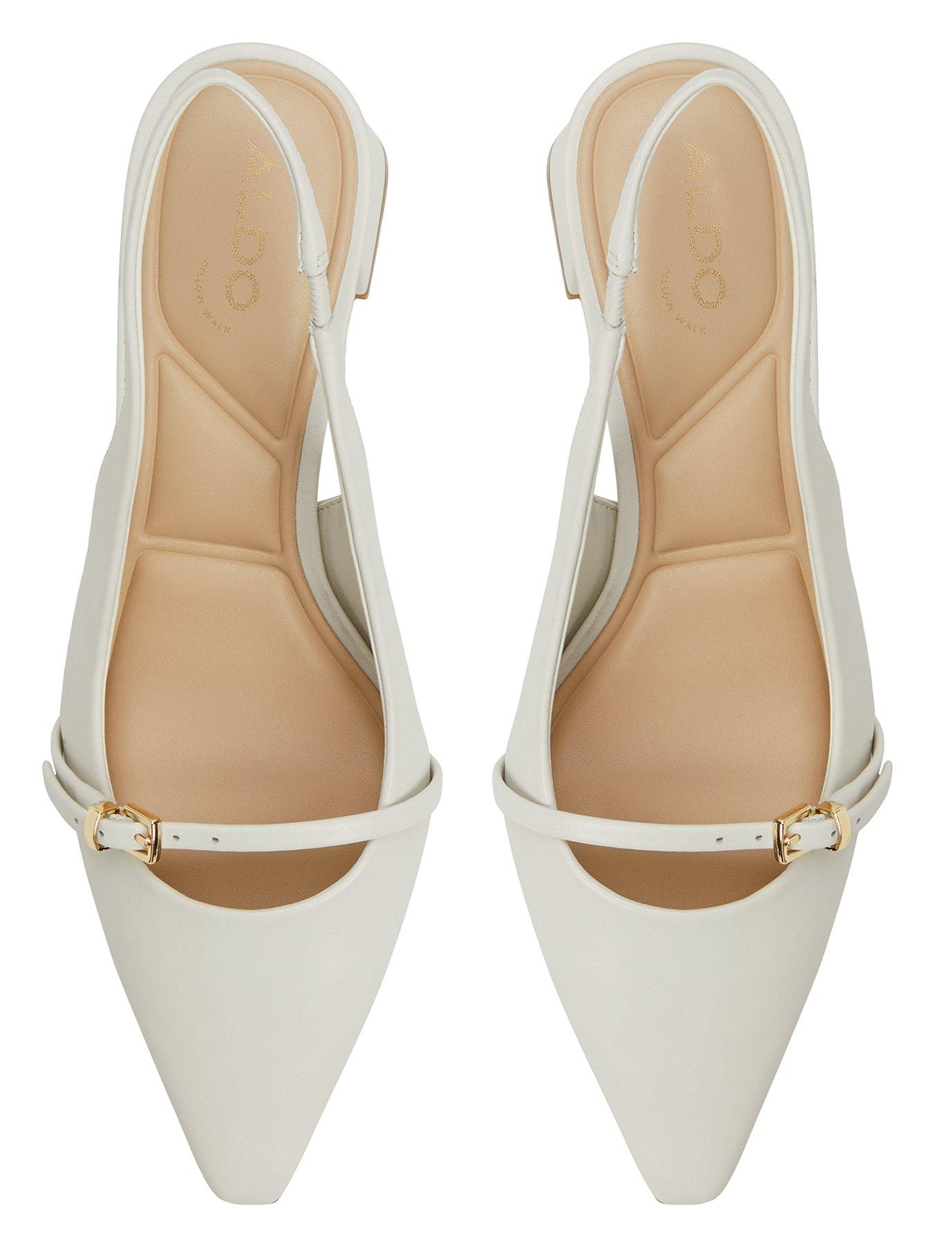 Image 4 of 5 of Aldo Skepper Leather Heeled Shoes - White/bone