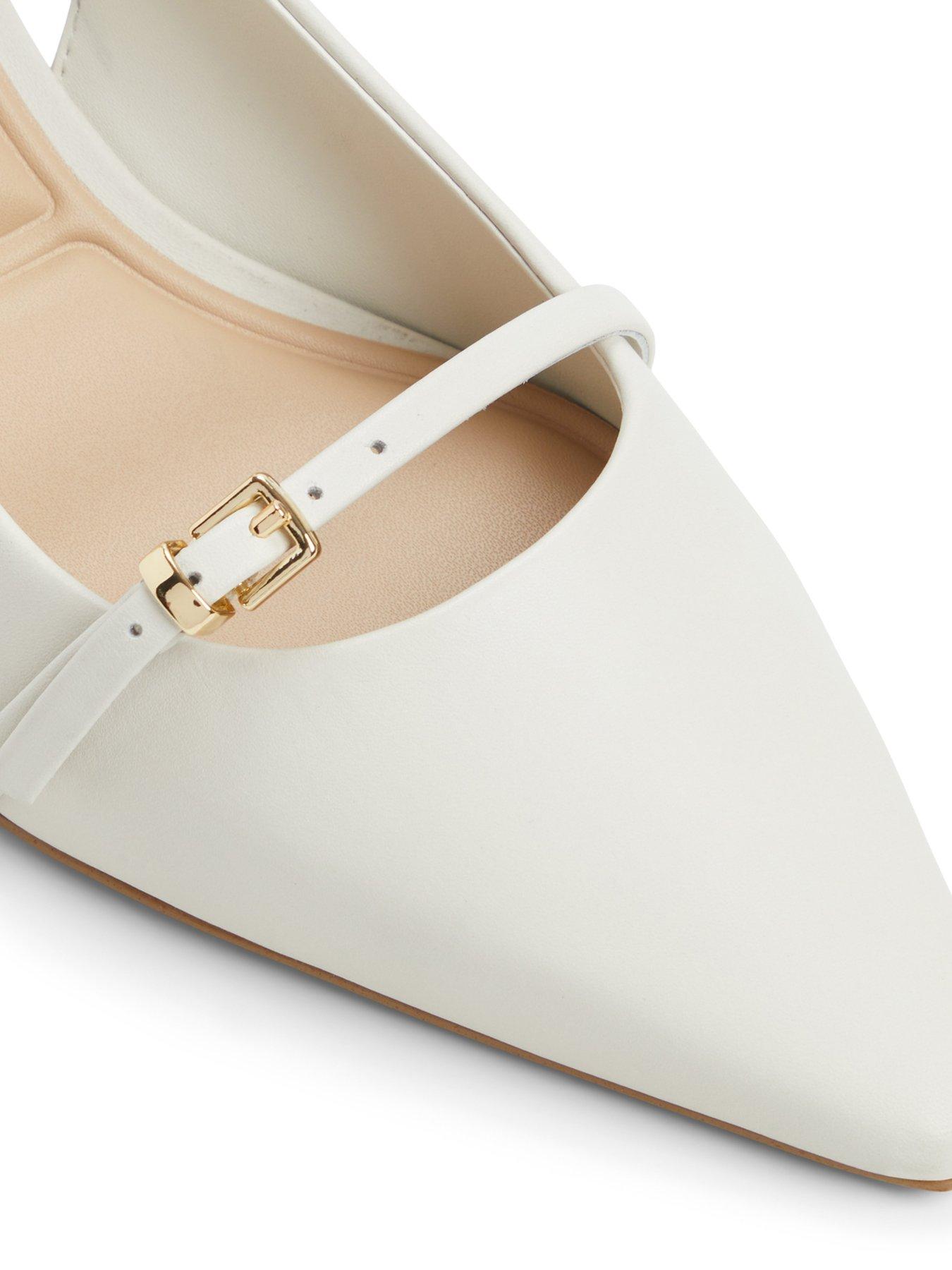 Image 5 of 5 of Aldo Skepper Leather Heeled Shoes - White/bone