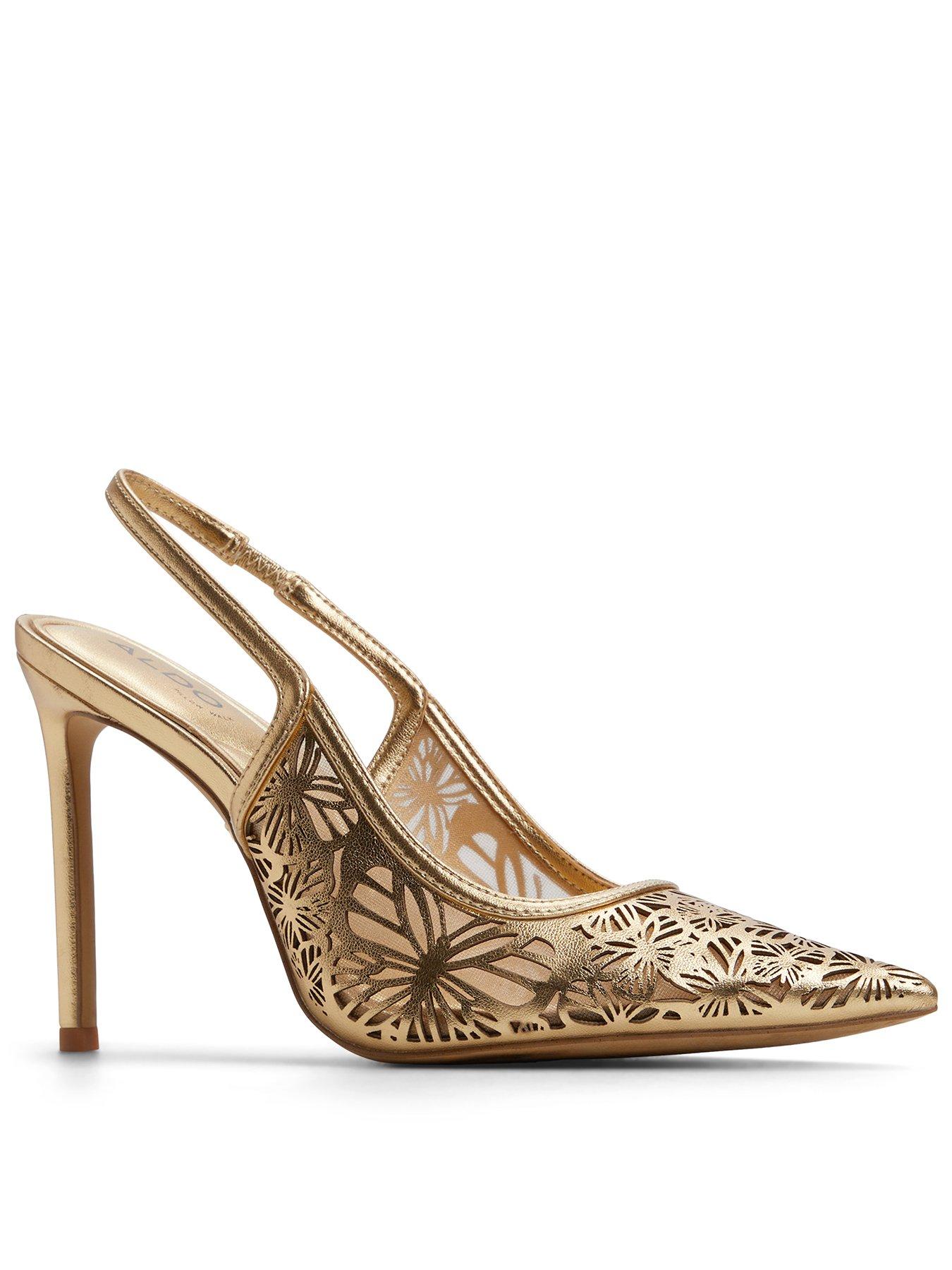 Aldo Marciana Synthetic Heeled Shoes - Gold