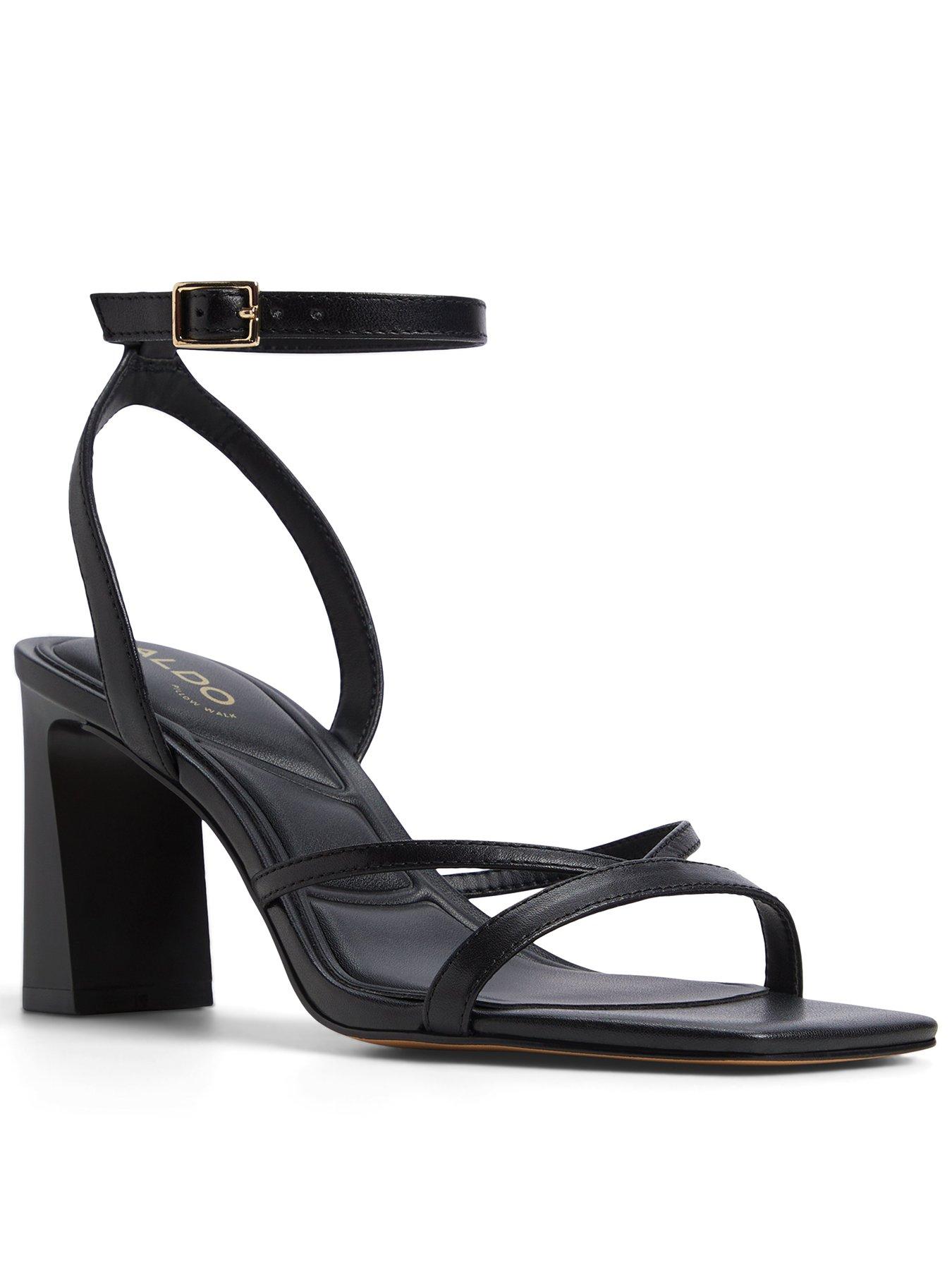 Aldo Stellare Leather Heeled Sandals - Other Black