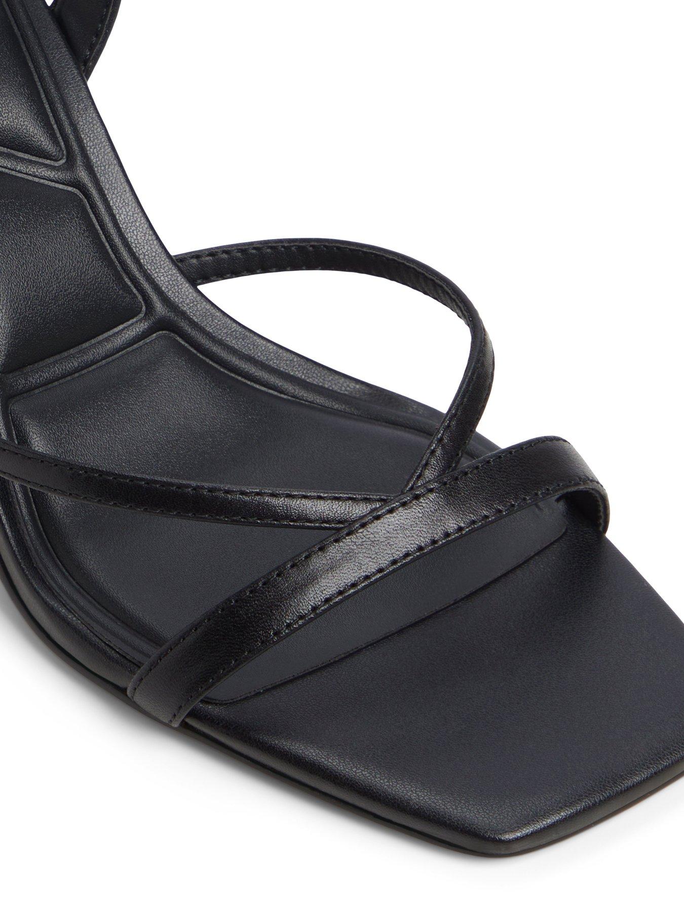 Image 5 of 5 of Aldo Stellare Leather Heeled Sandals - Black