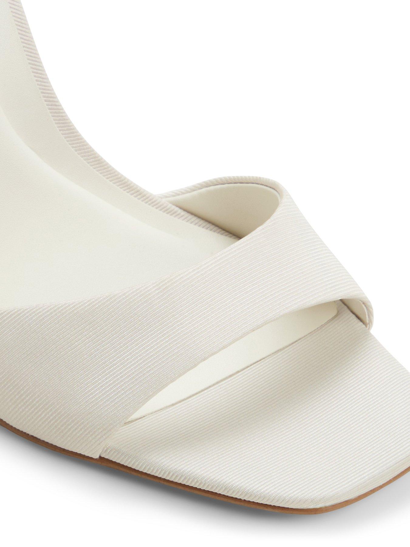 Image 5 of 5 of Aldo Pearletta Textile Heeled Sandals - White/bone