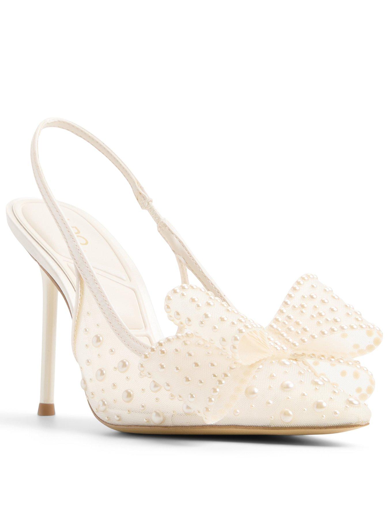 Aldo Anastasiaa Textile Heeled Shoes - Other White