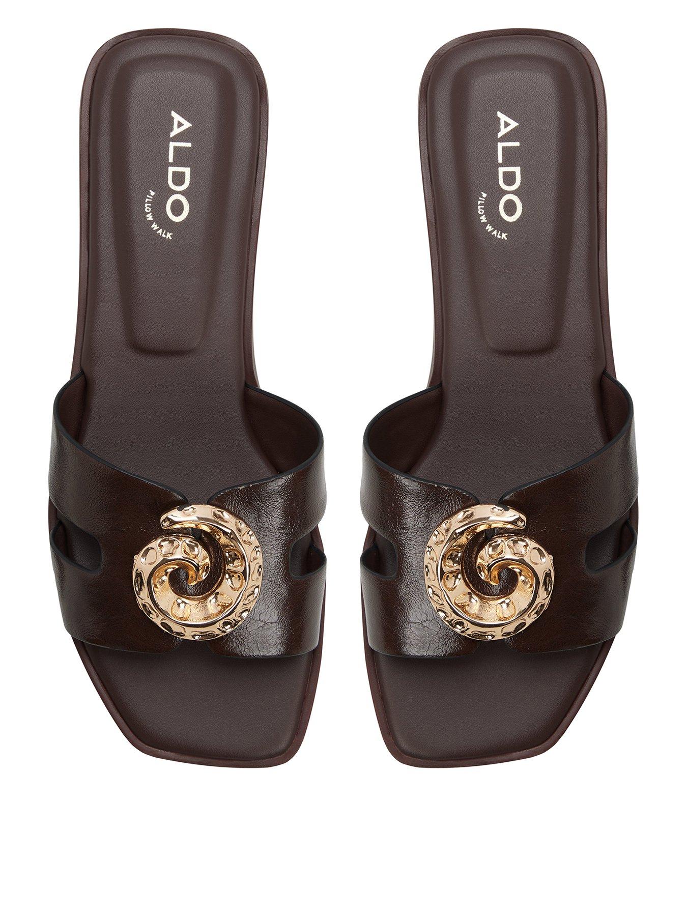 Image 1 of 5 of Aldo Khali Synthetic Flat Sandals - Dark Brown