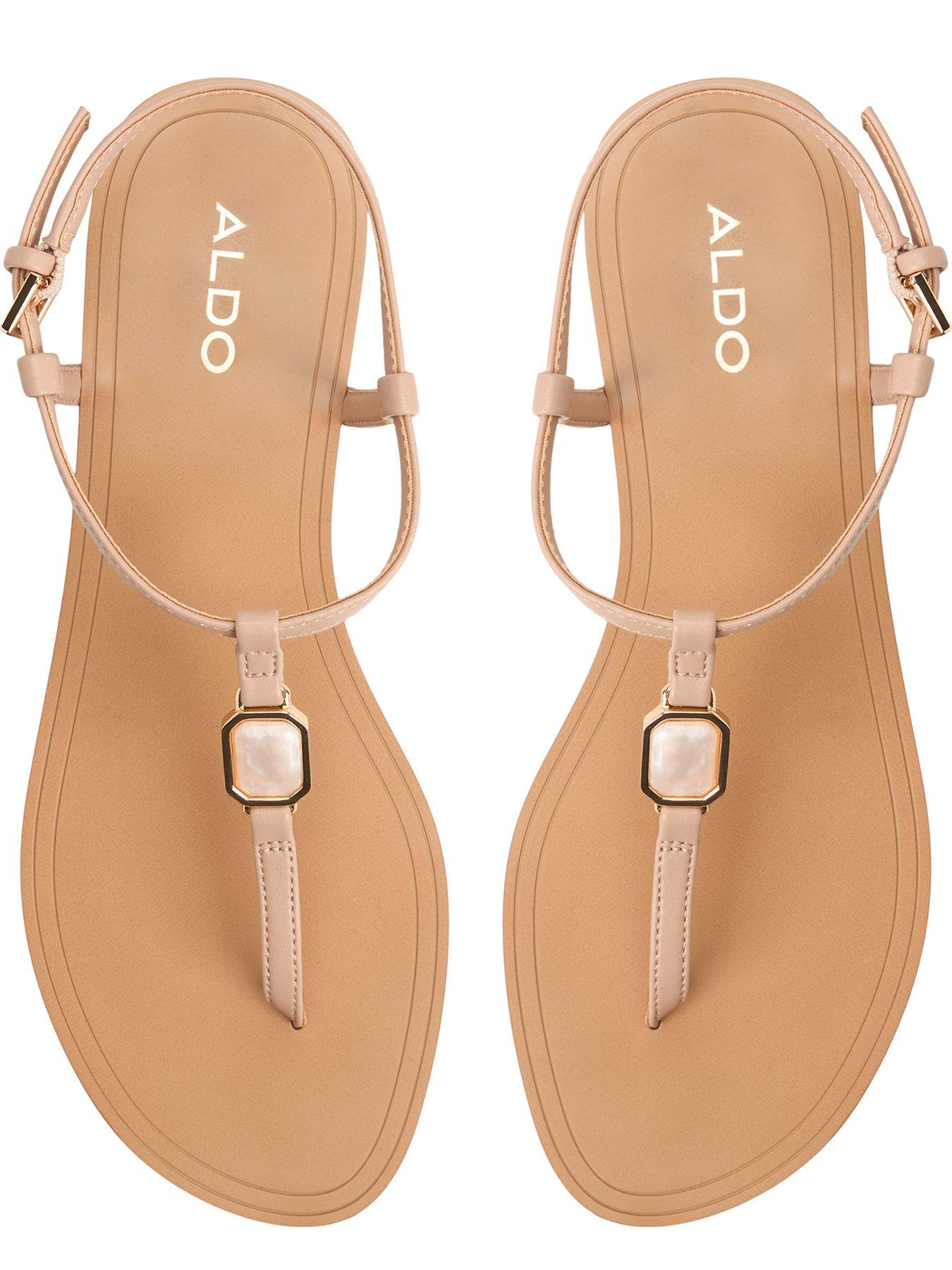 Image 4 of 6 of Aldo Sandstone Synthetic Flat Sandals - Beige