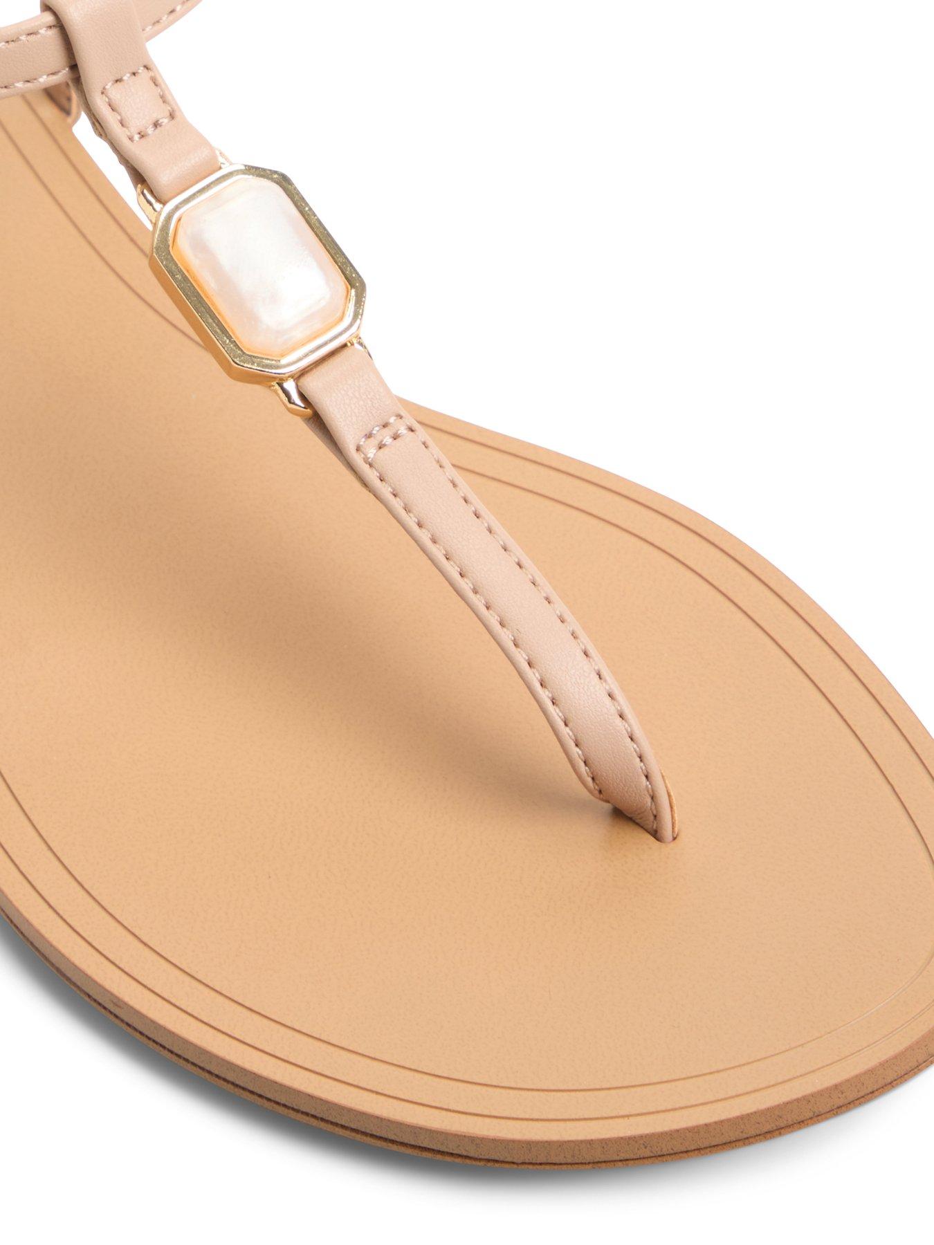 Image 6 of 6 of Aldo Sandstone Synthetic Flat Sandals - Beige