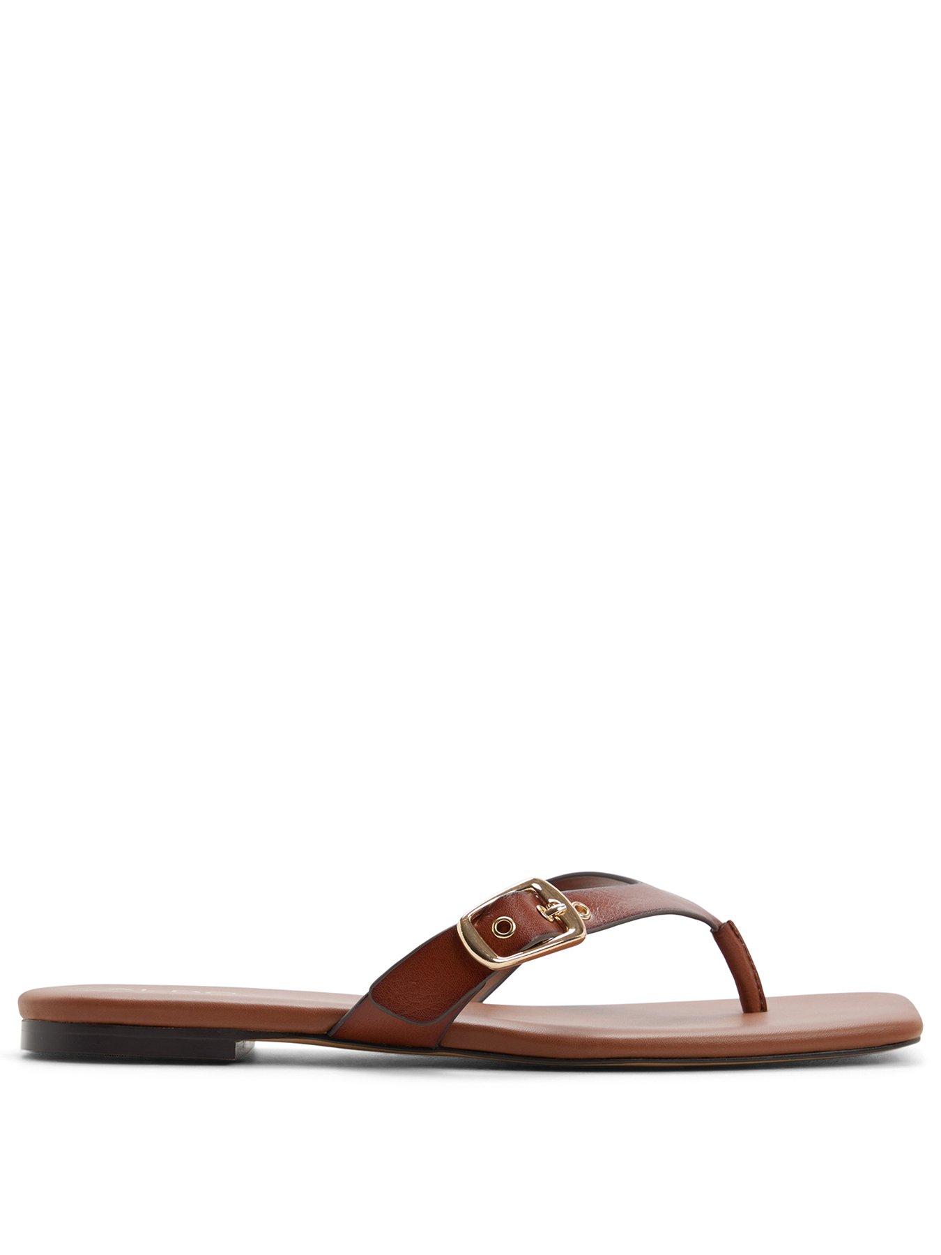 Image 2 of 5 of Aldo Leonnia Synthetic Flat Sandals - Medium Brown