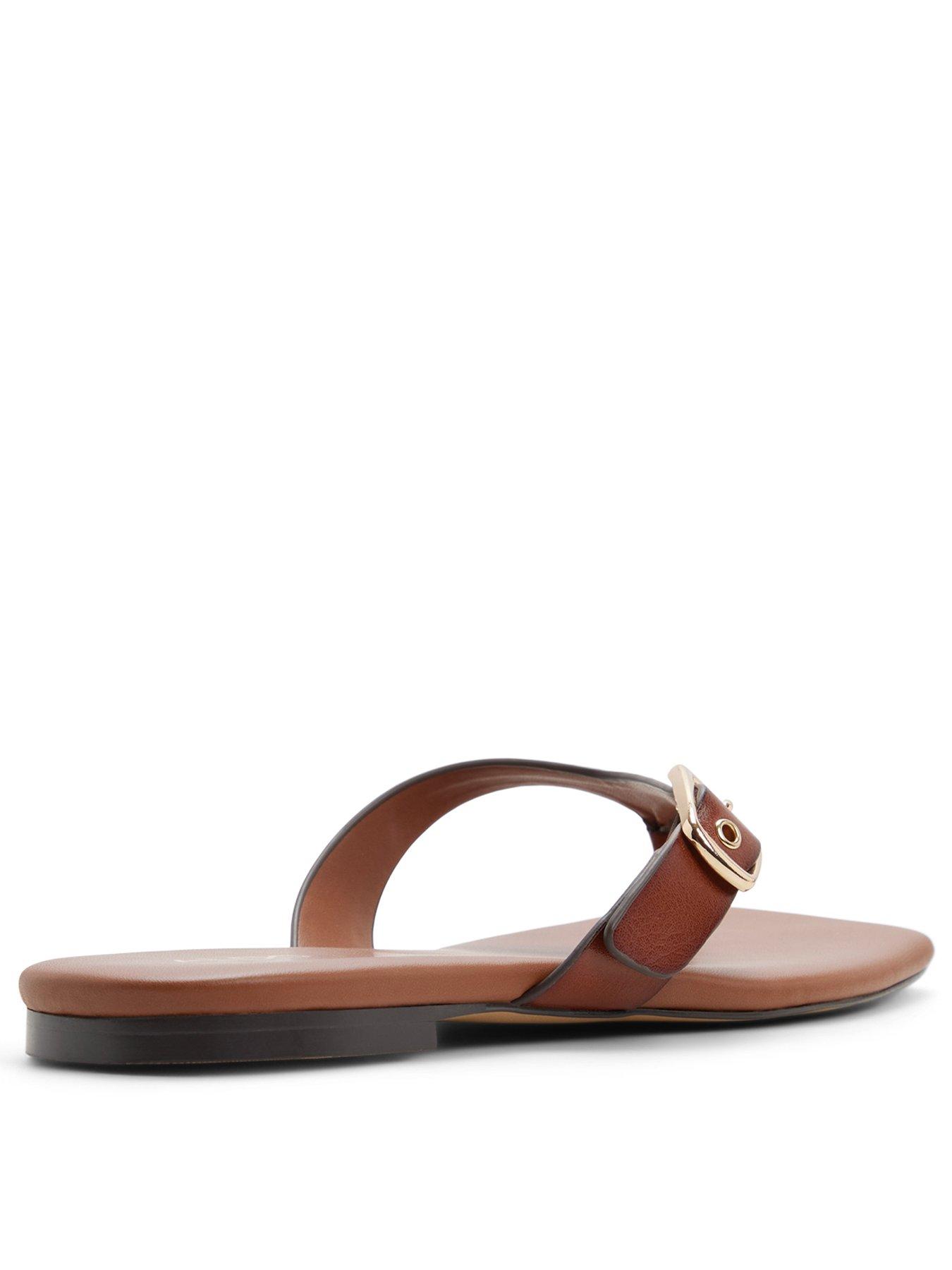 Image 3 of 5 of Aldo Leonnia Synthetic Flat Sandals - Medium Brown