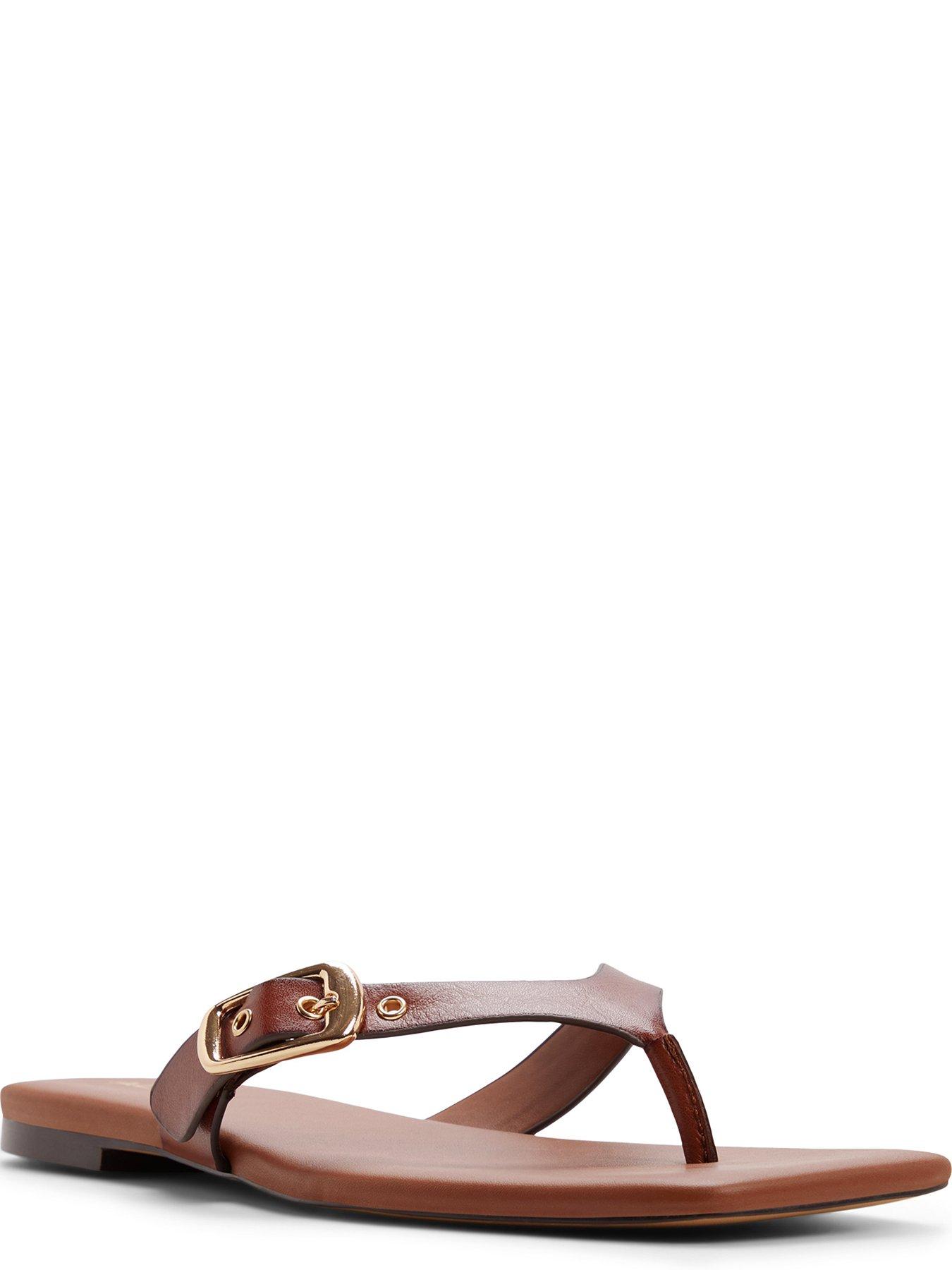 Image 4 of 5 of Aldo Leonnia Synthetic Flat Sandals - Medium Brown