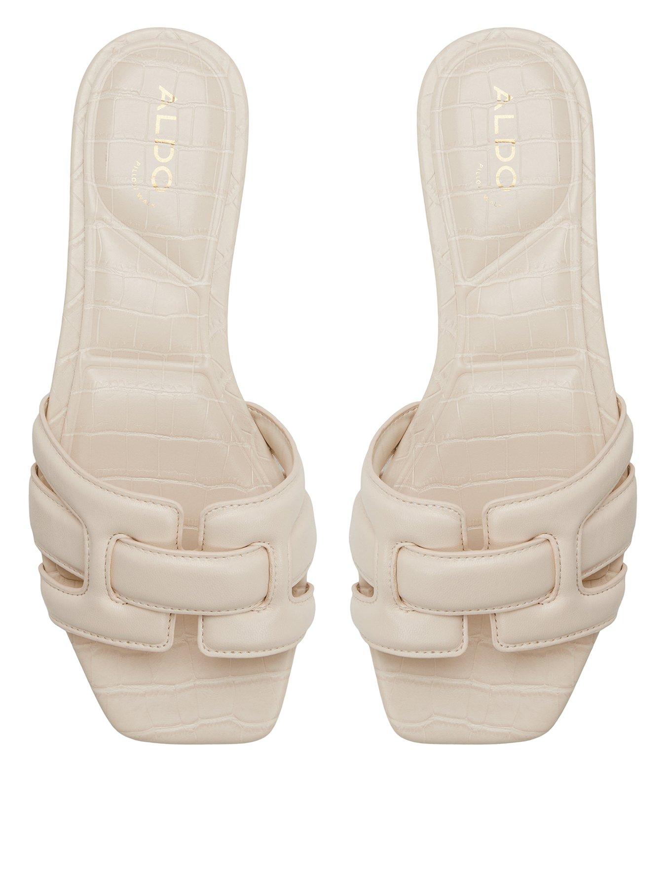 Image 1 of 5 of Aldo Elenaria Synthetic Flat Sandals - Cream