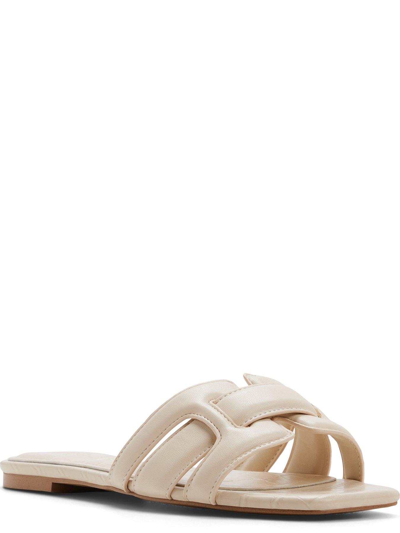 Image 4 of 5 of Aldo Elenaria Synthetic Flat Sandals - Cream