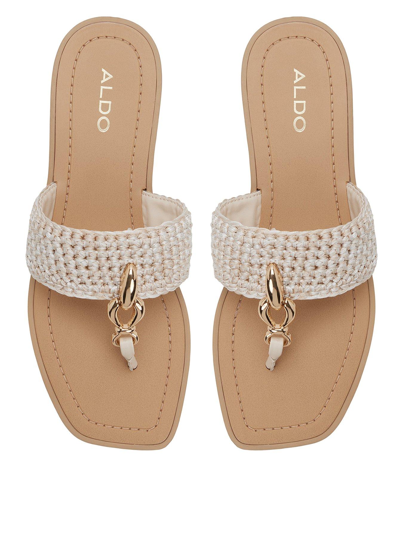 Image 1 of 5 of Aldo Madaline Textile Flat Sandals - Beige