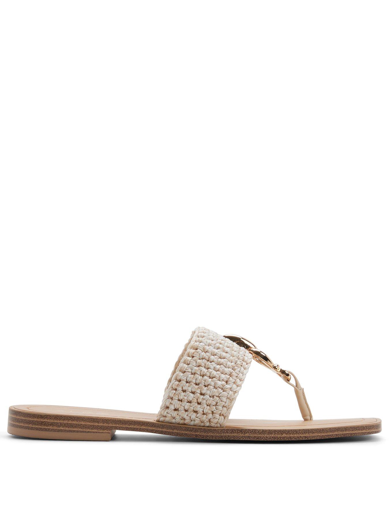 Image 2 of 5 of Aldo Madaline Textile Flat Sandals - Beige