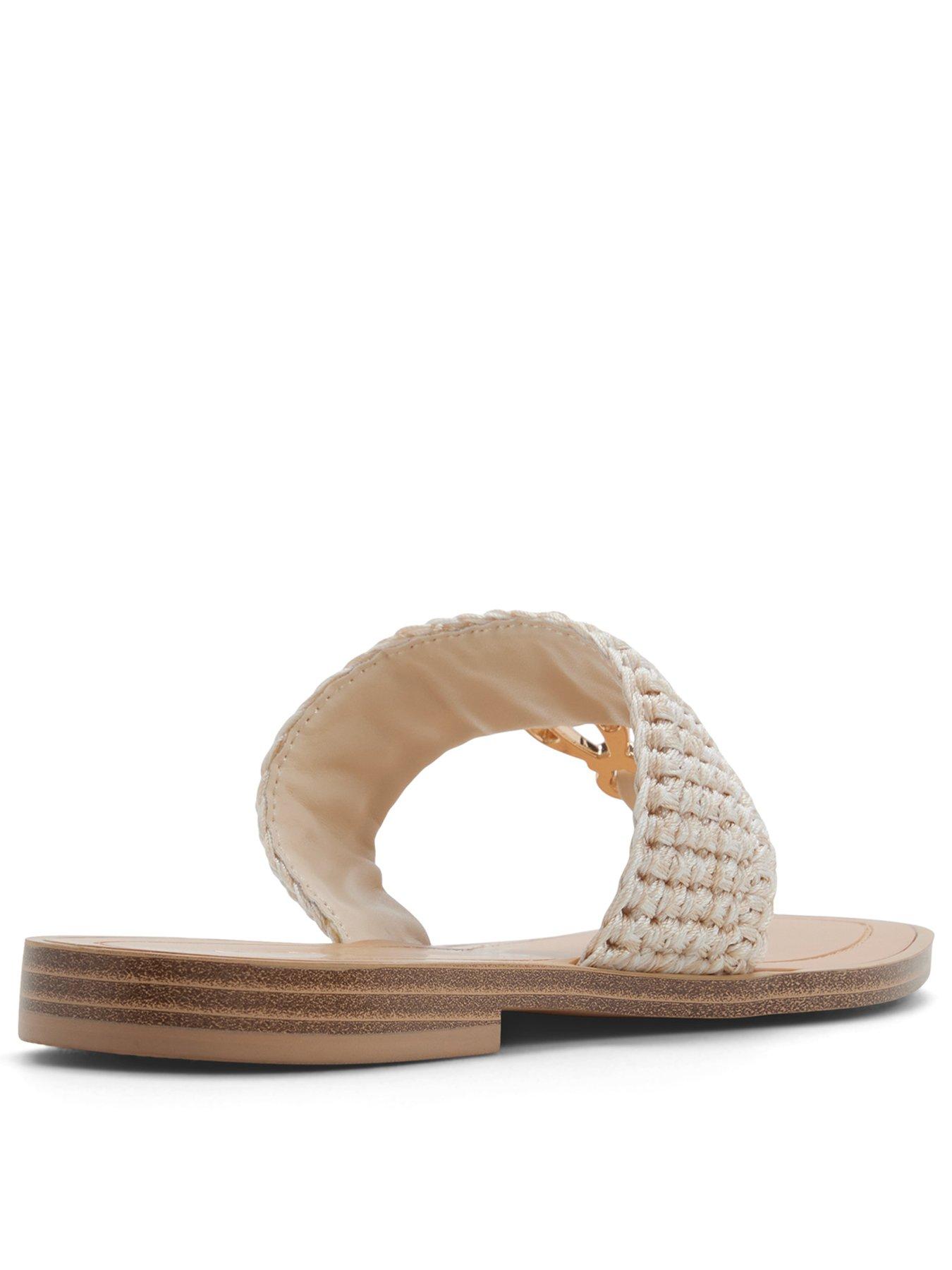 Image 3 of 5 of Aldo Madaline Textile Flat Sandals - Beige