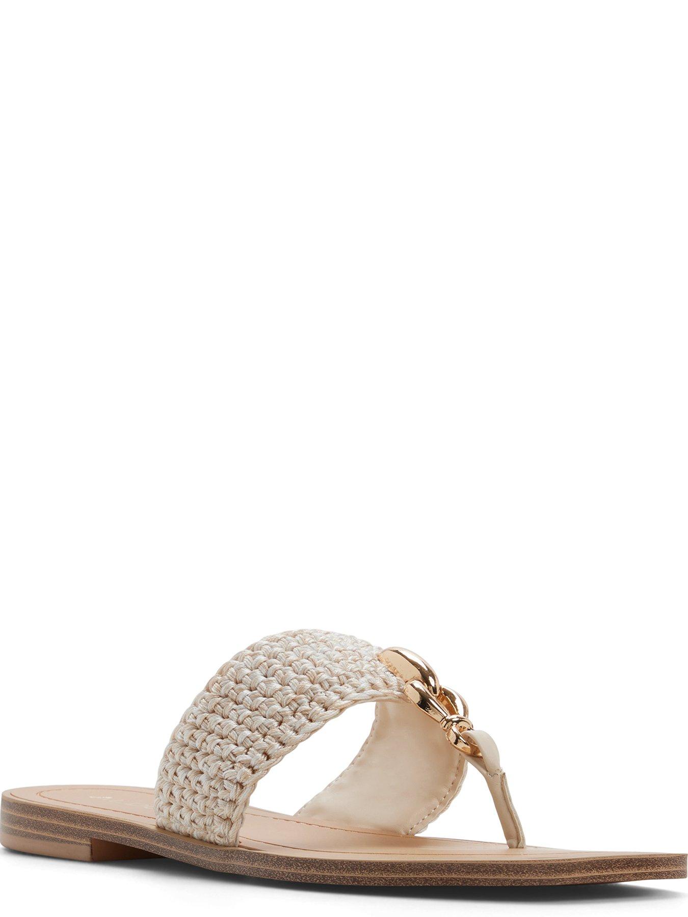 Image 4 of 5 of Aldo Madaline Textile Flat Sandals - Beige