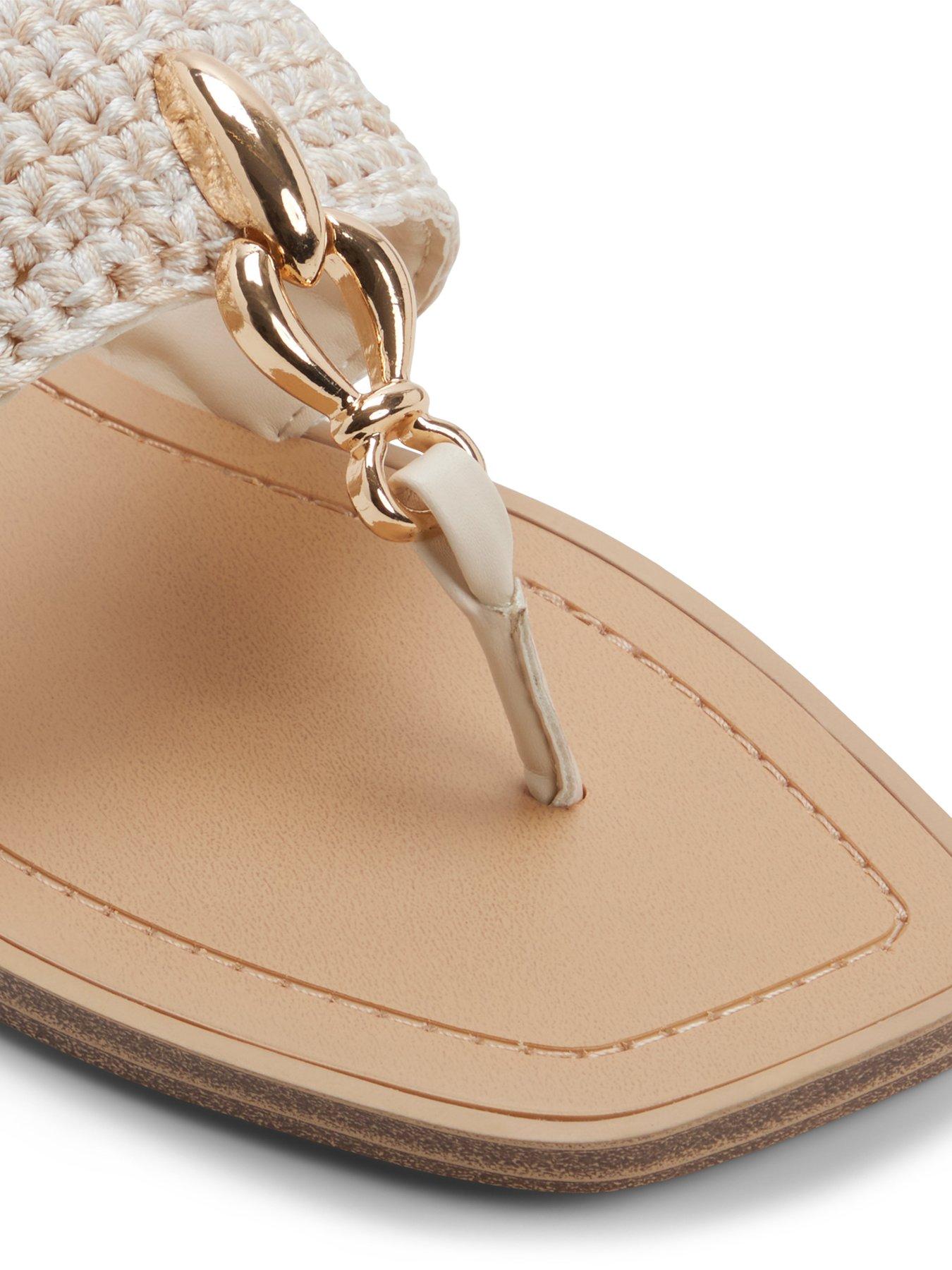 Image 5 of 5 of Aldo Madaline Textile Flat Sandals - Beige