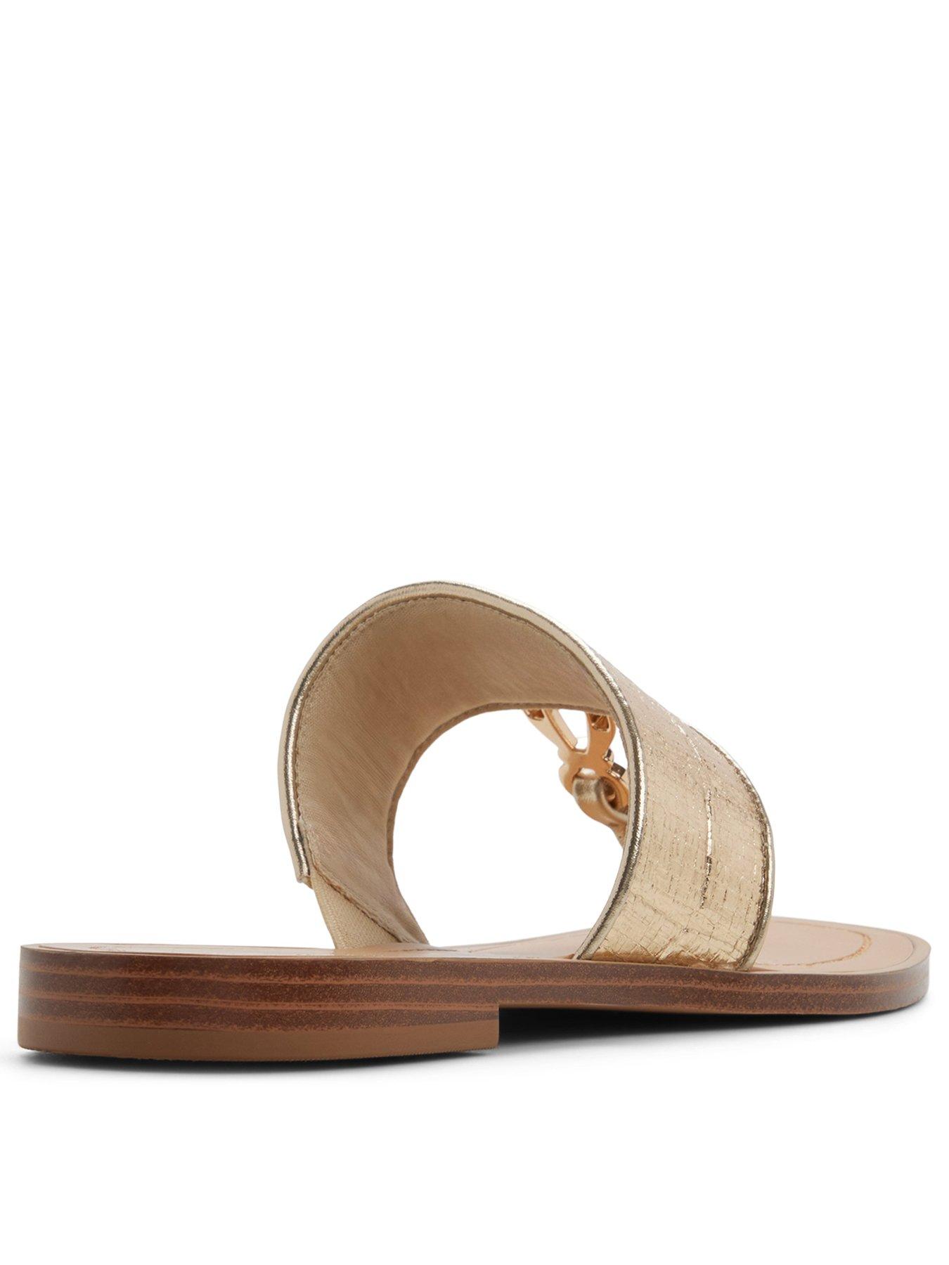 Image 3 of 5 of Aldo Madaline Synthetic Flat Sandals - Gold