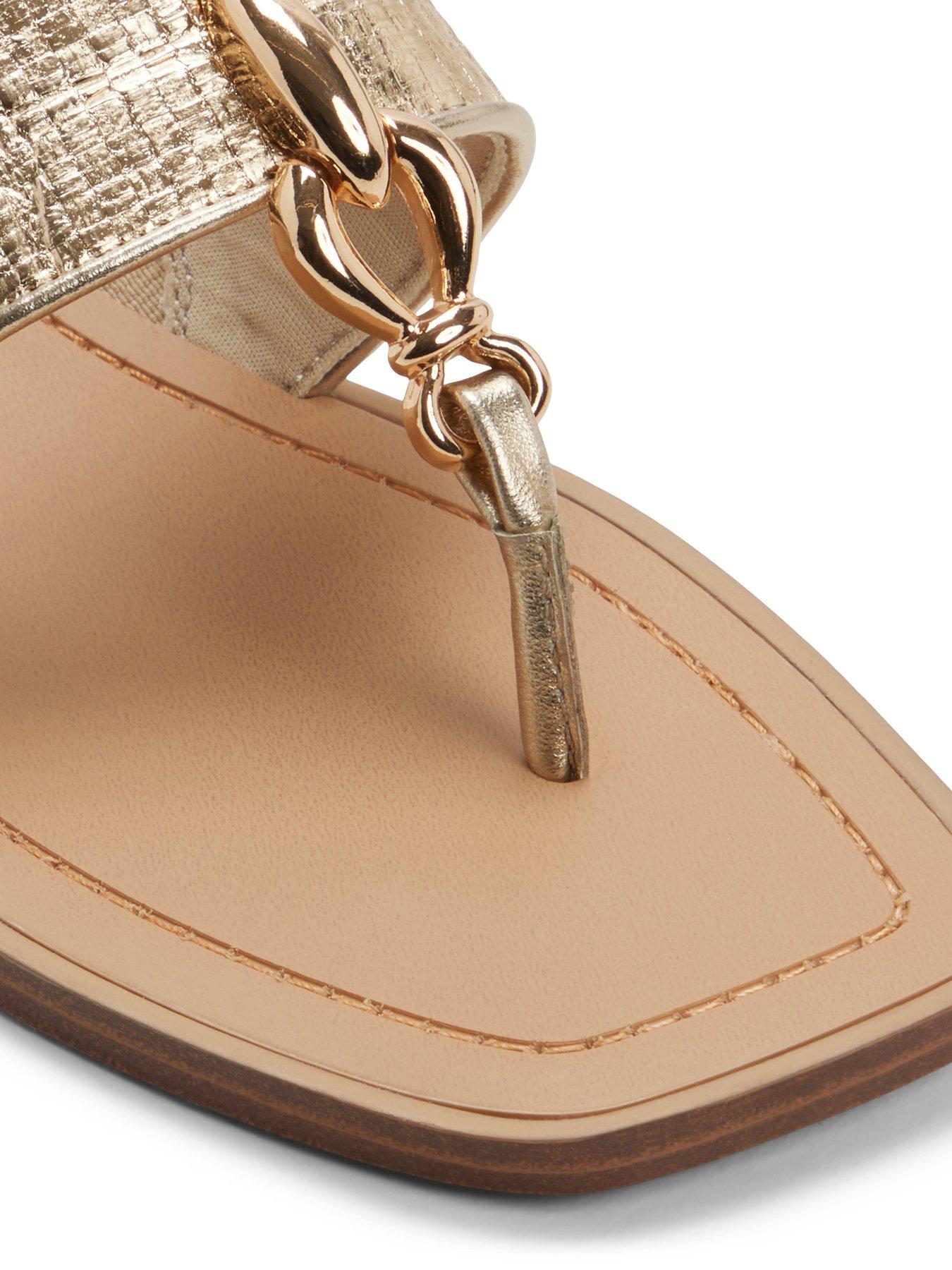 Image 5 of 5 of Aldo Madaline Synthetic Flat Sandals - Gold