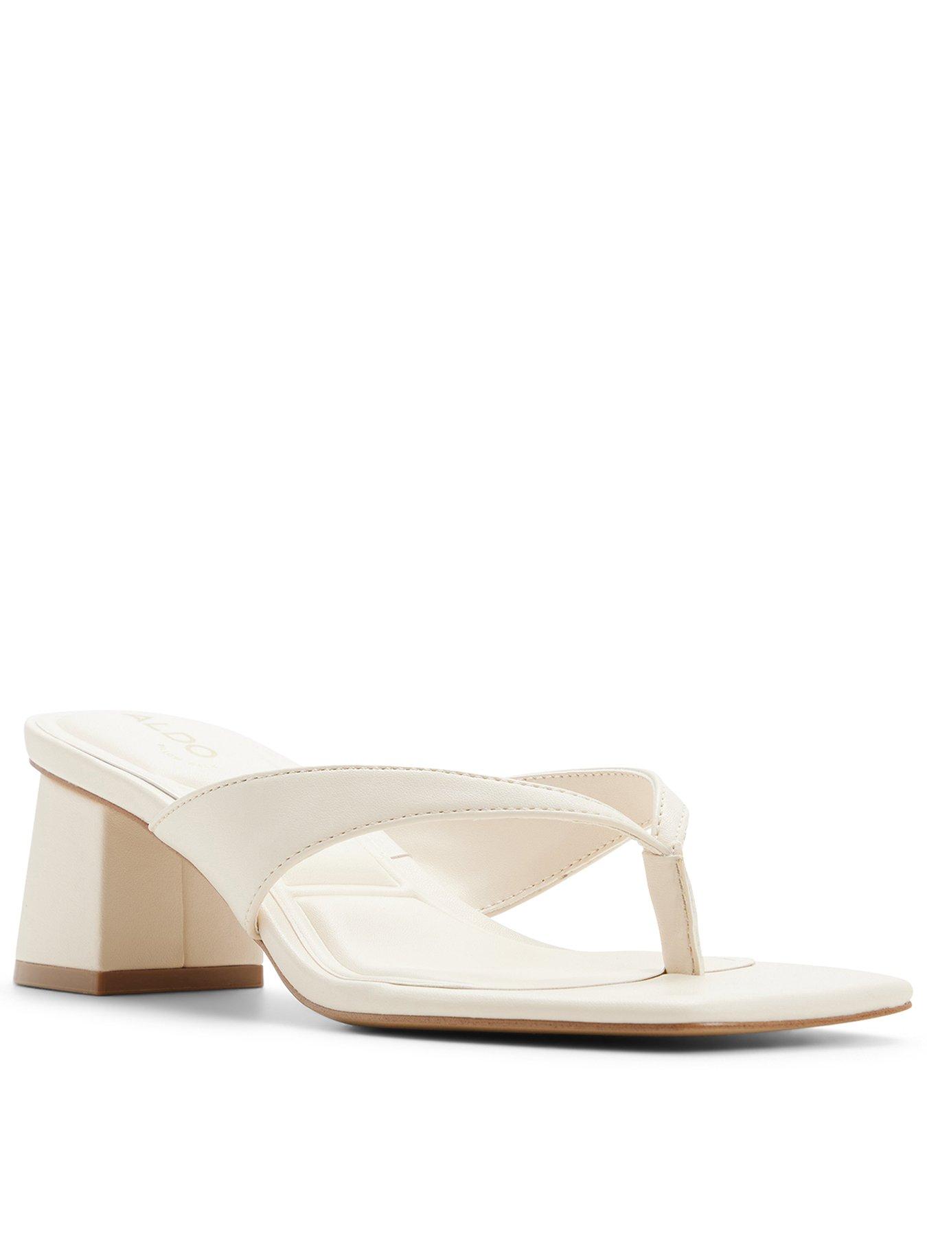 Aldo Antonina Synthetic Heeled Sandals - Off White