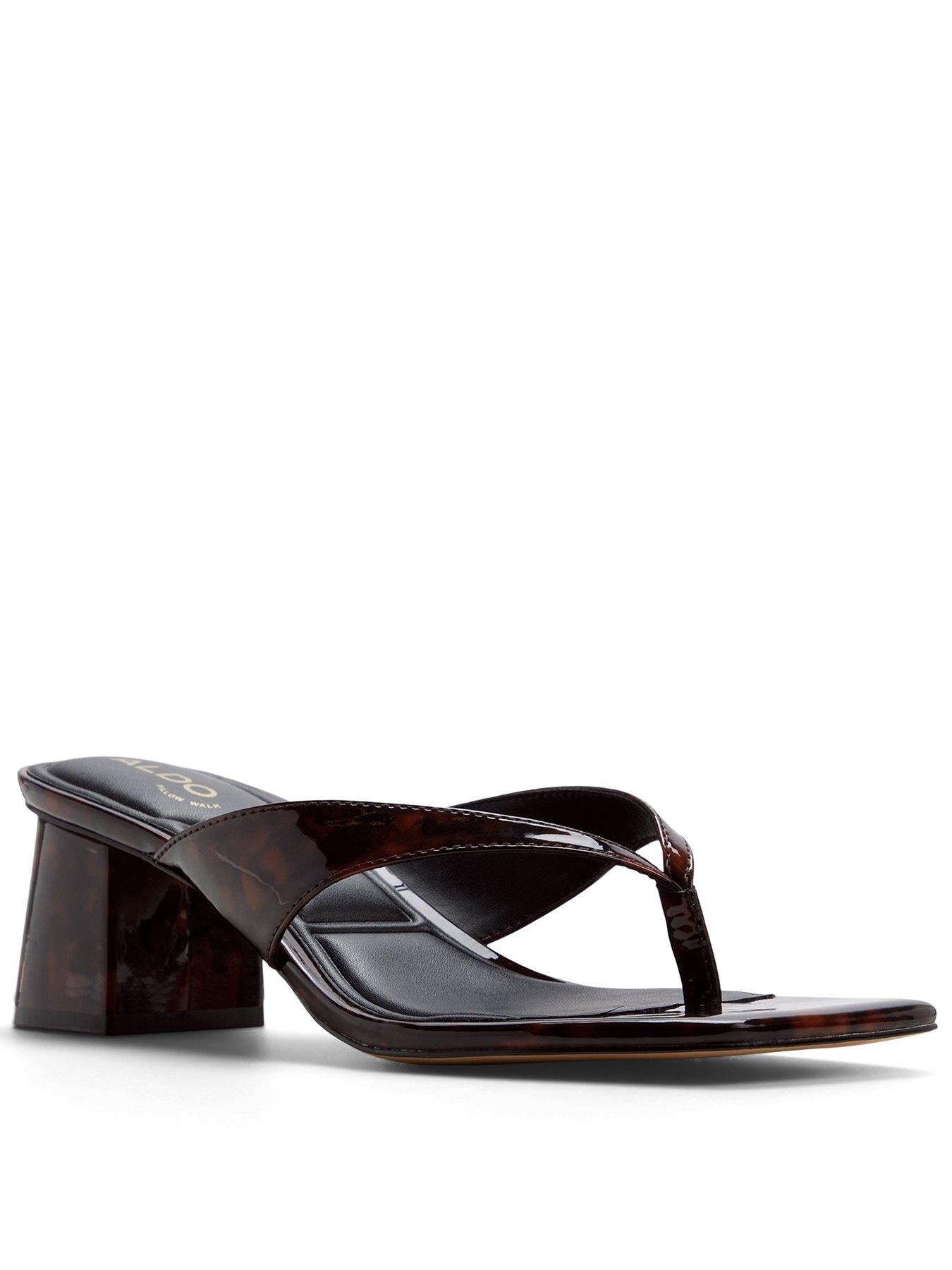Aldo Antonina Synthetic Heeled Sandals - Open Brown