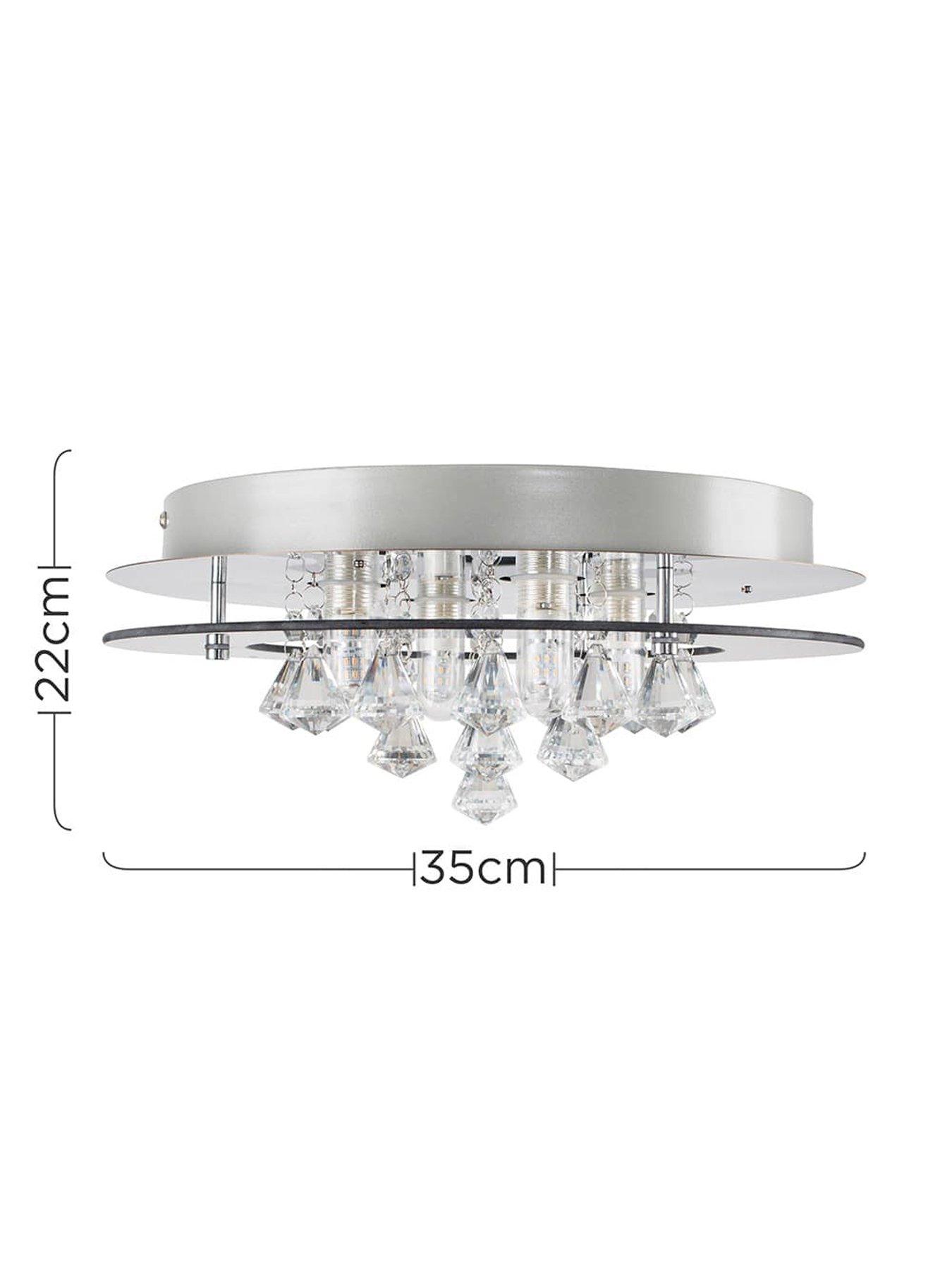 Image 6 of 6 of ValueLights Romano Crystal Droplet  Flush Ceiling Light