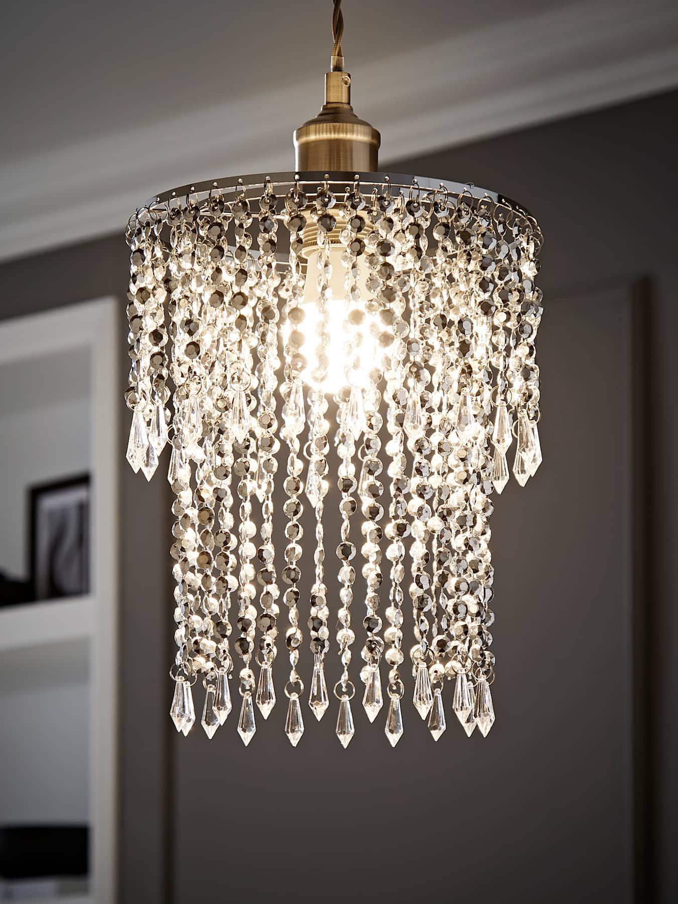 ValueLights Chrome Bead Acrylic Pendant Shade