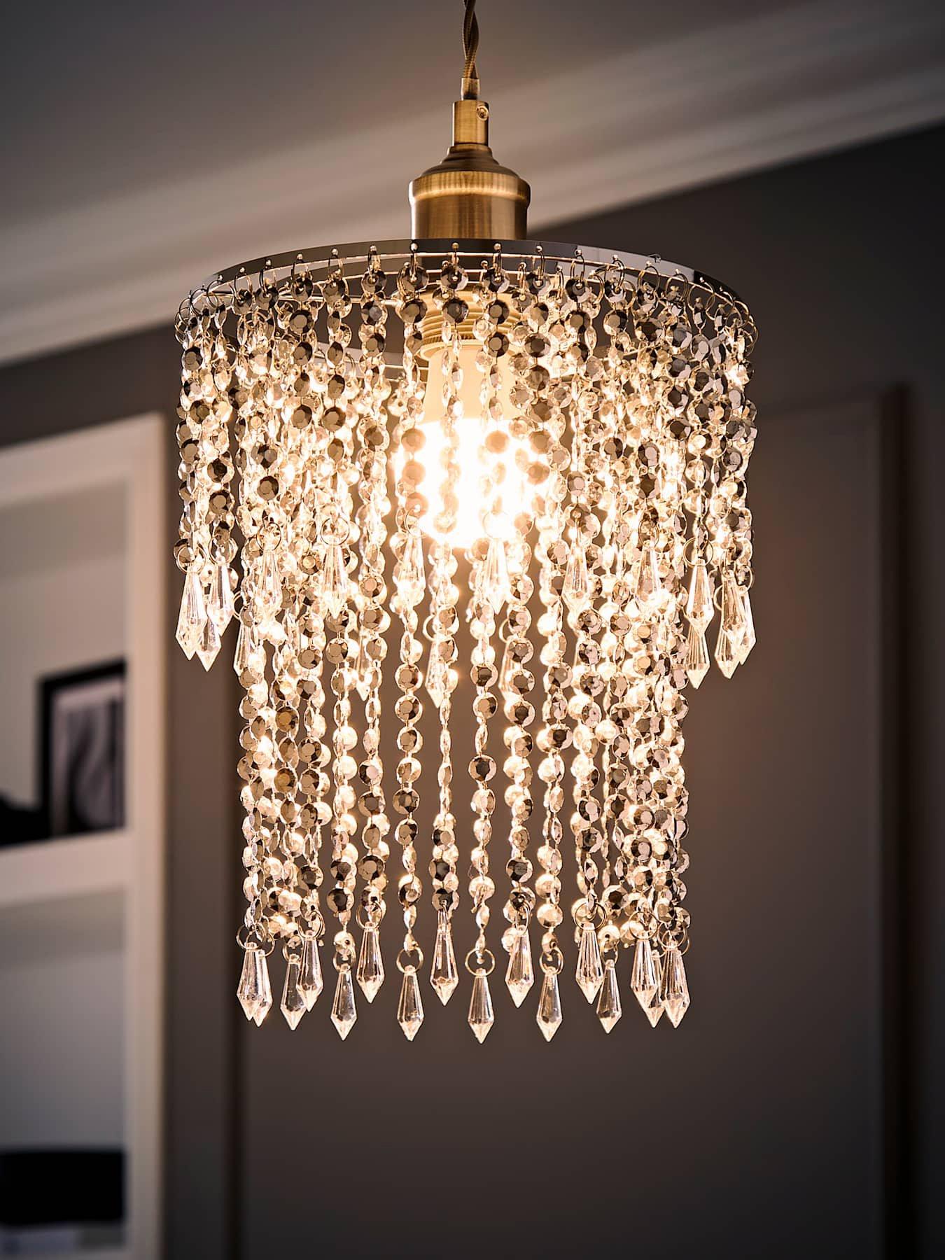  image of valuelights-chrome-bead-acrylic-pendant-shade