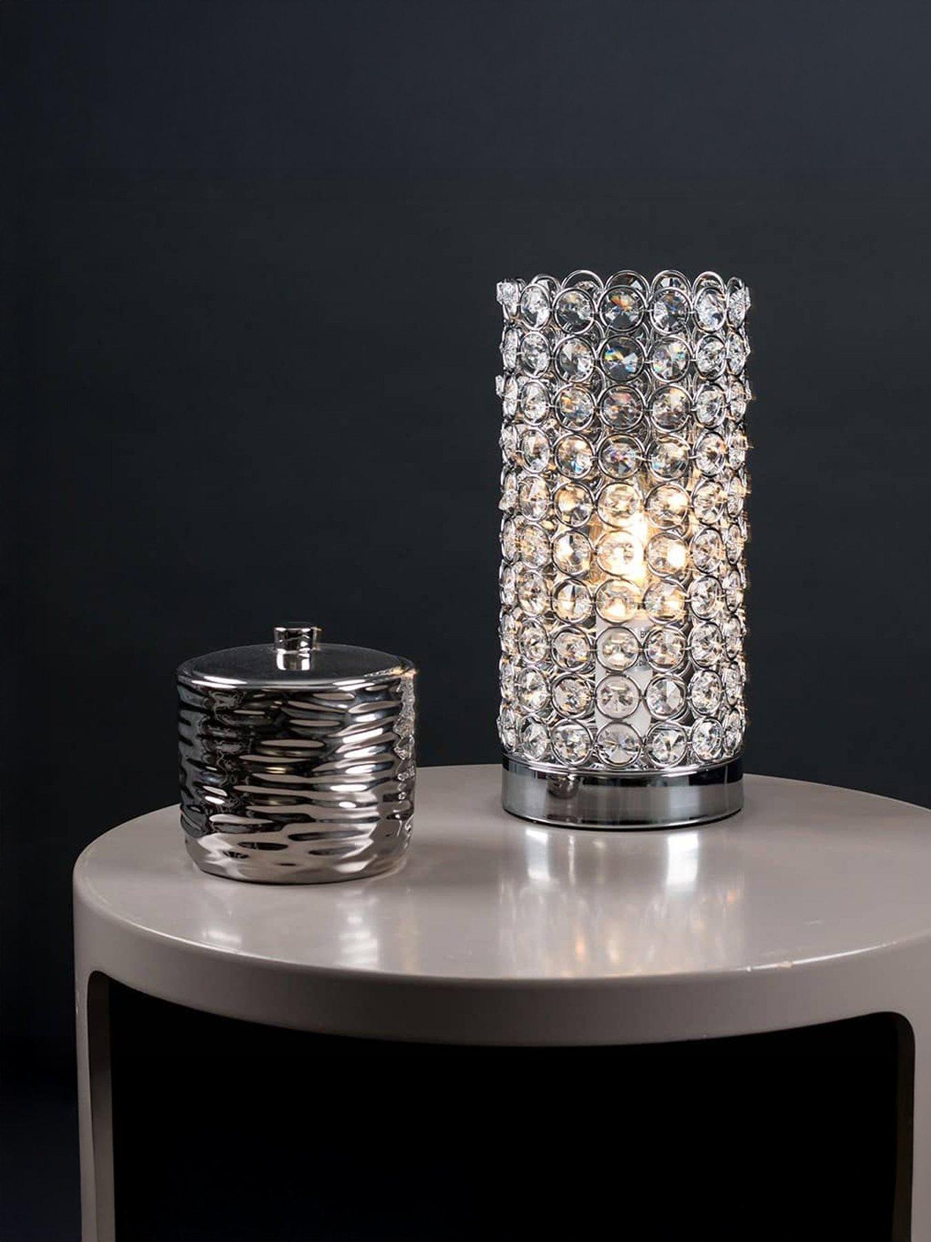 ValueLights Ducy Chrome Cylinder Touch Table Lamp