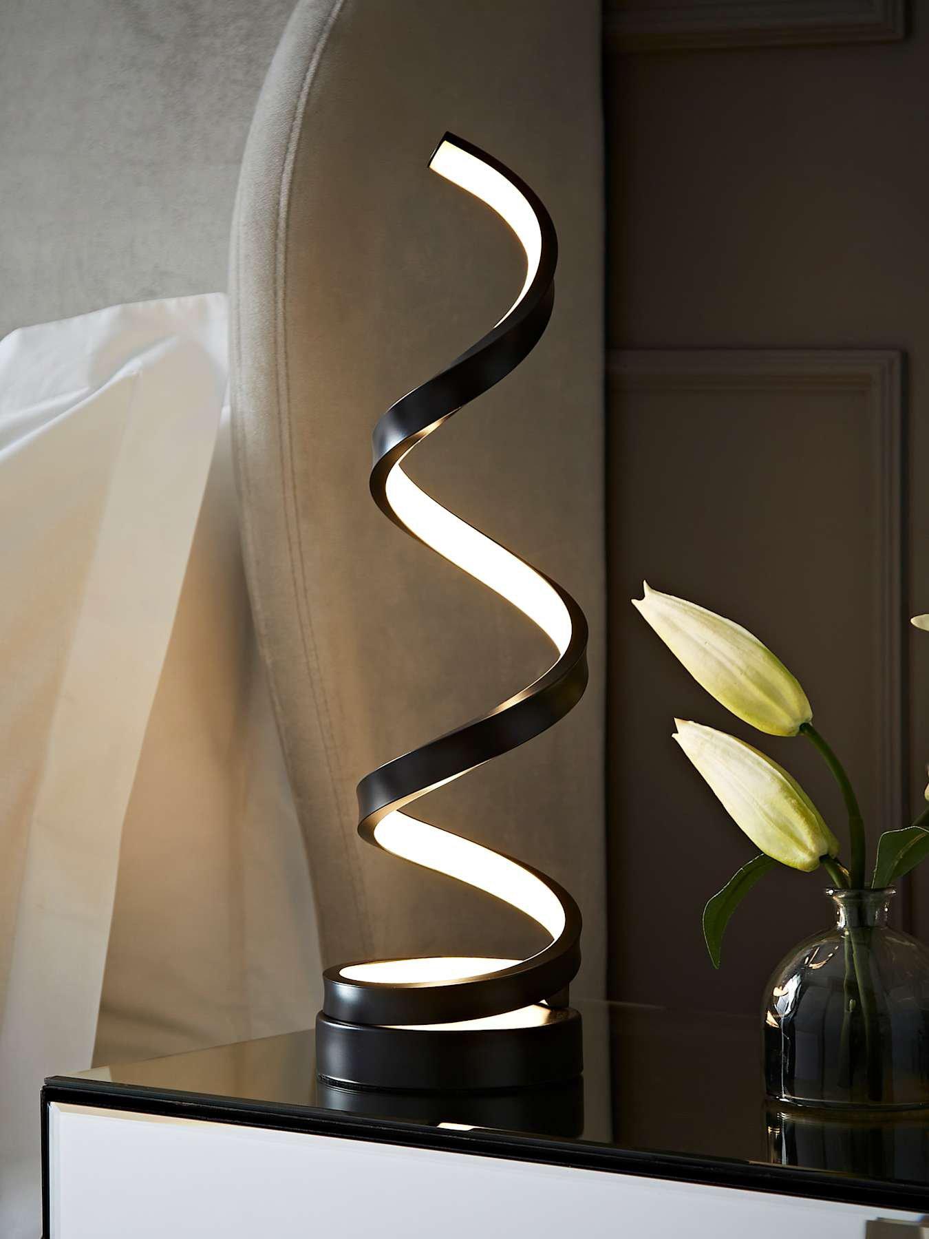 Image 1 of 7 of ValueLights Infinity  Matt Black Single Twist Integrated Led Table Lamp 3000k