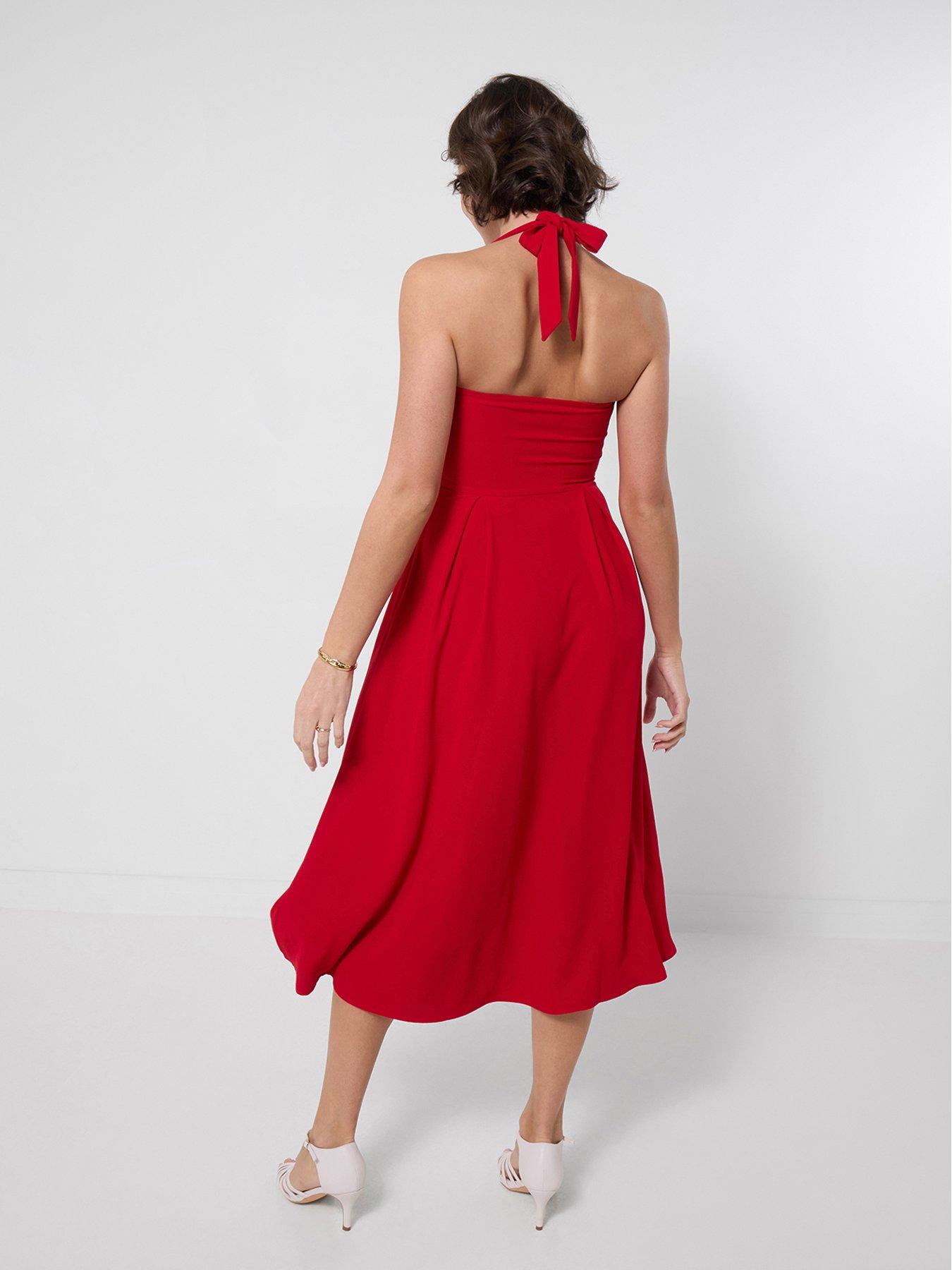 Image 2 of 6 of Joe Browns Ultimate Halter Neck Dress - Red