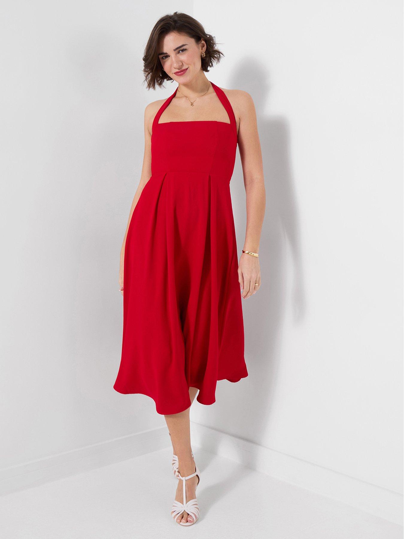 Image 3 of 6 of Joe Browns Ultimate Halter Neck Dress - Red