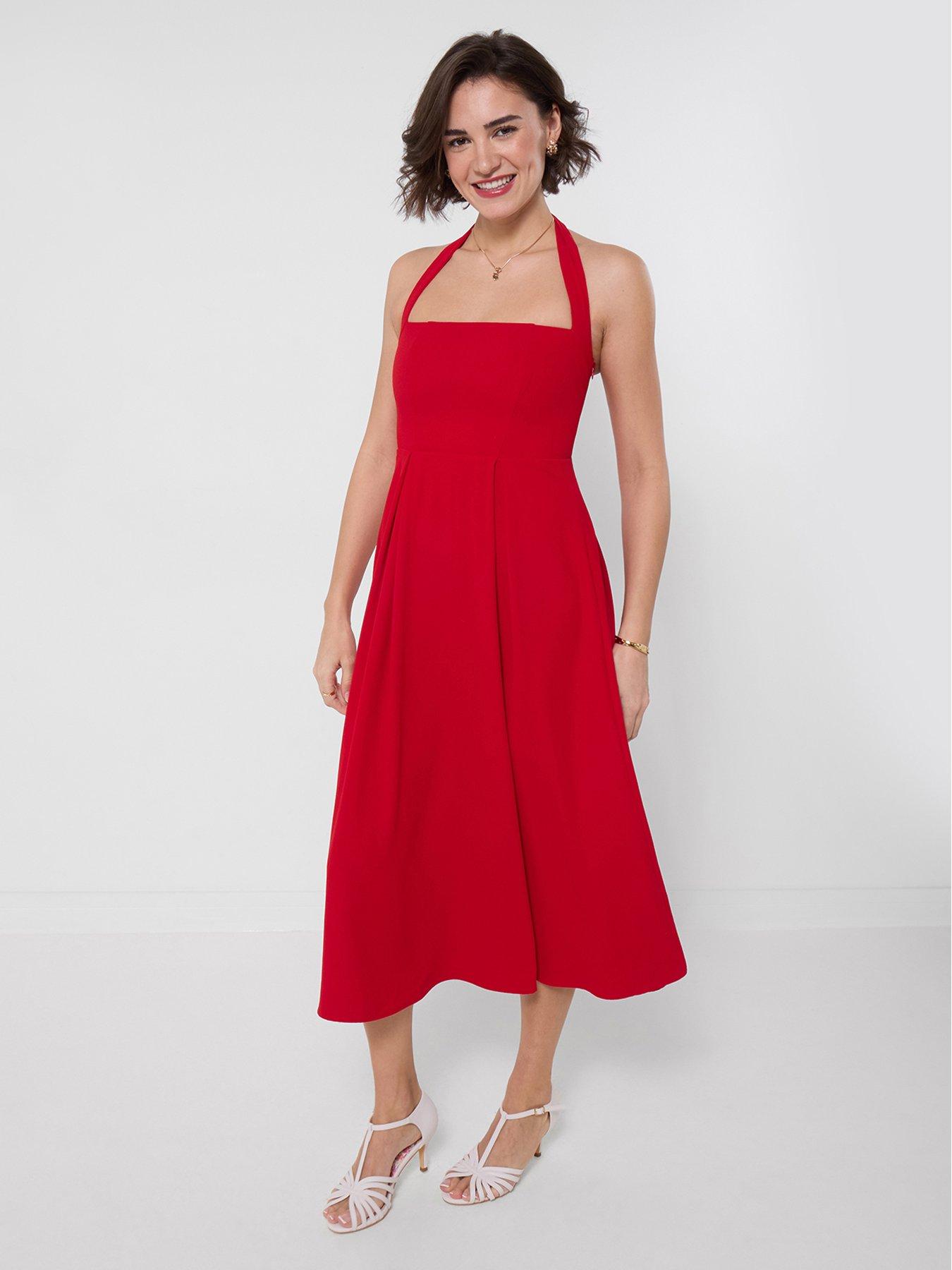 Image 4 of 6 of Joe Browns Ultimate Halter Neck Dress - Red