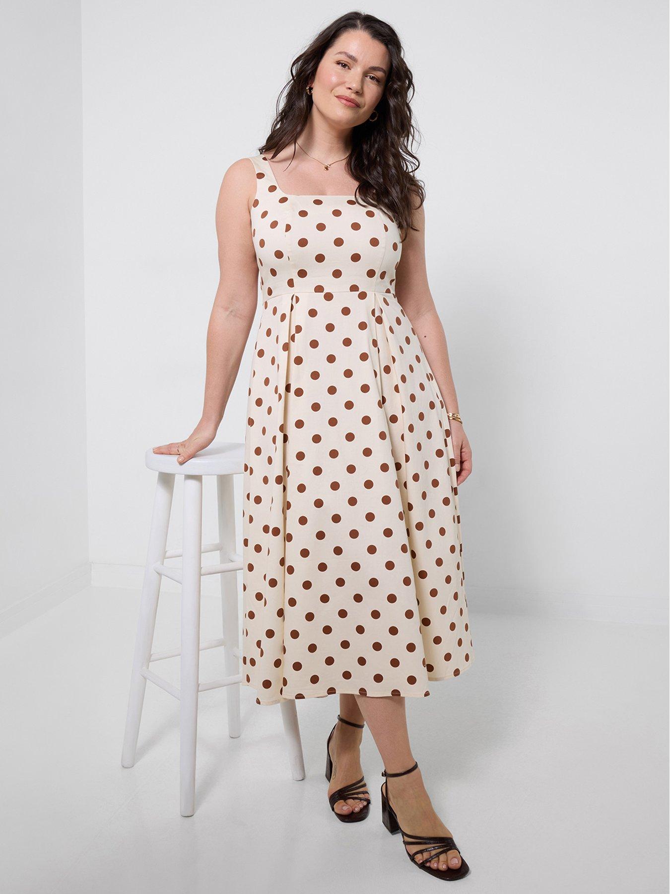 Joe Browns Perfect Polka Dress - Cream