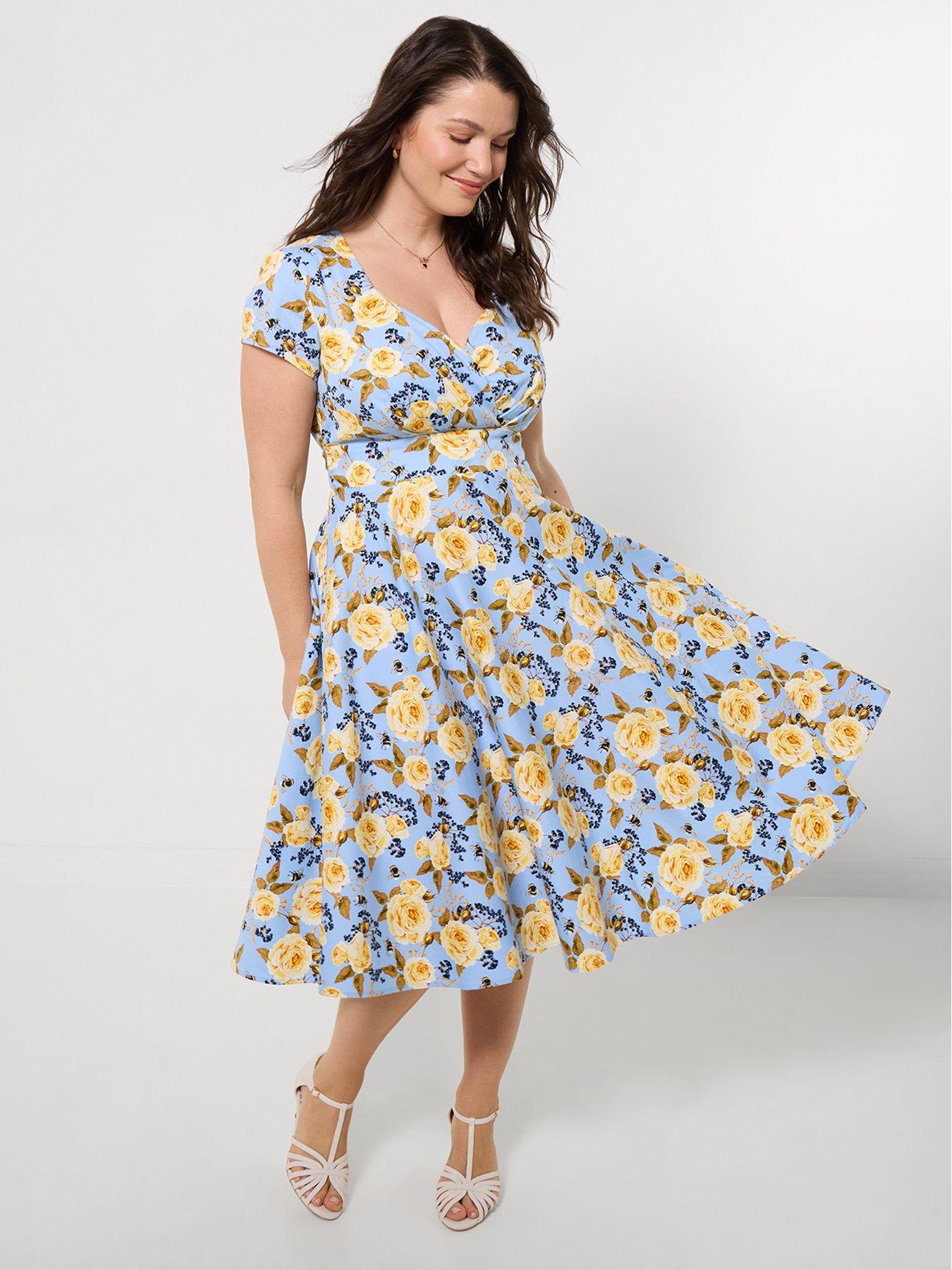  image of joe-browns-botanical-bees-dress-blue