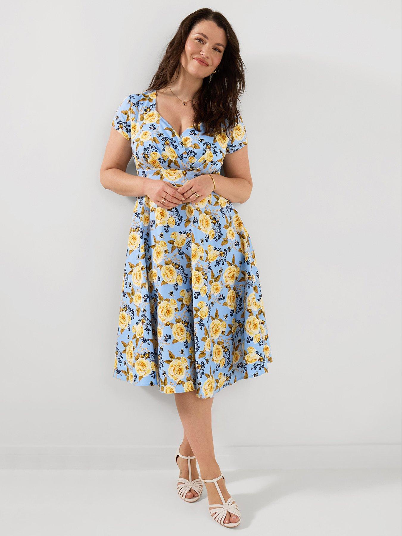  image of joe-browns-botanical-bees-dress-blue