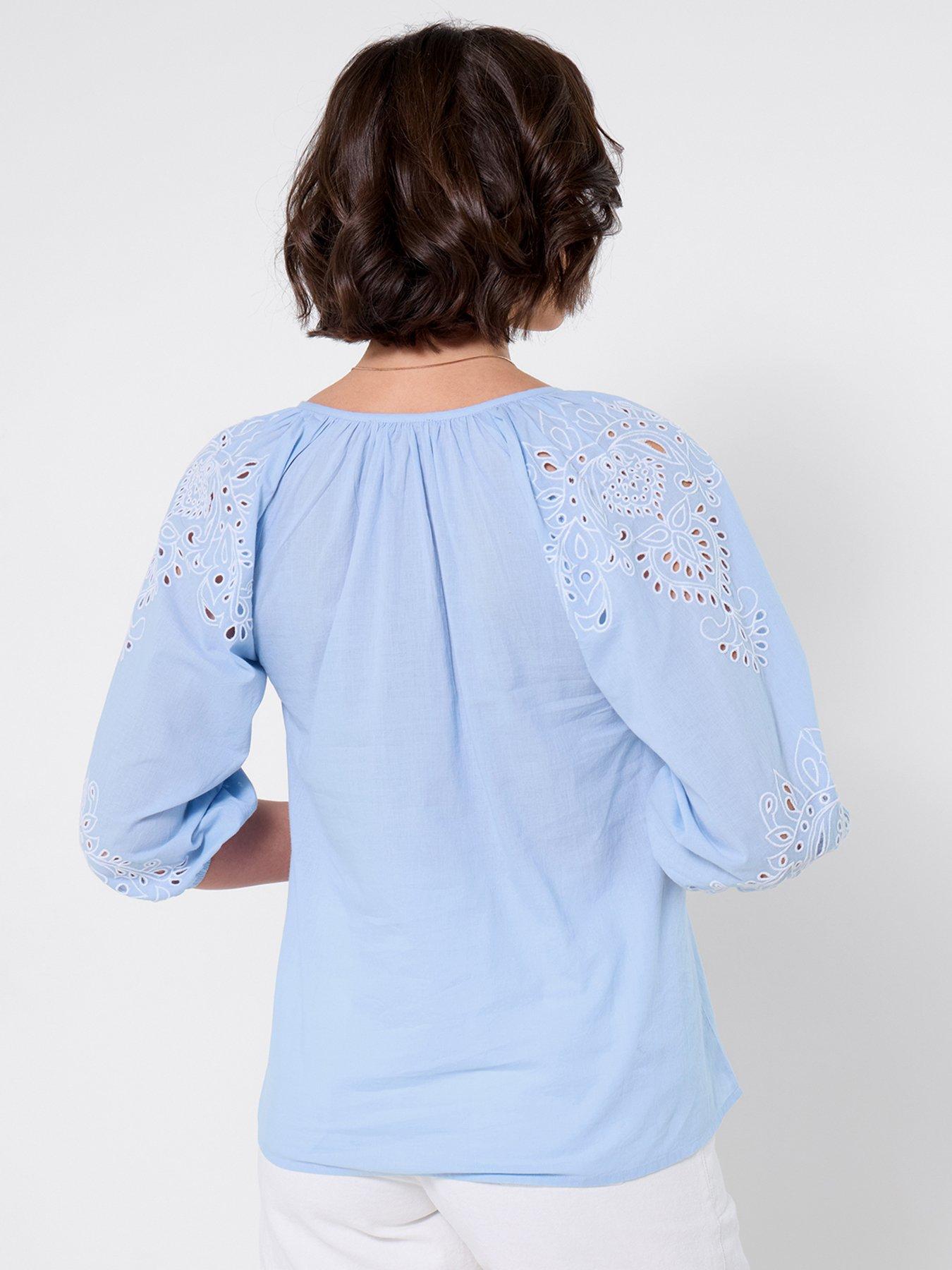  image of joe-browns-skies-embroidered-top-blue