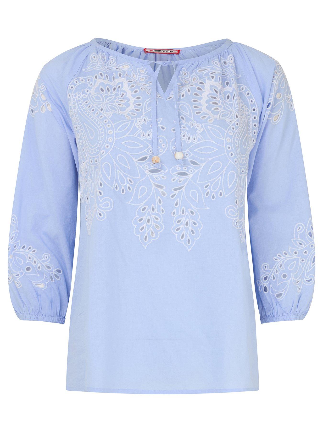  image of joe-browns-skies-embroidered-top-blue