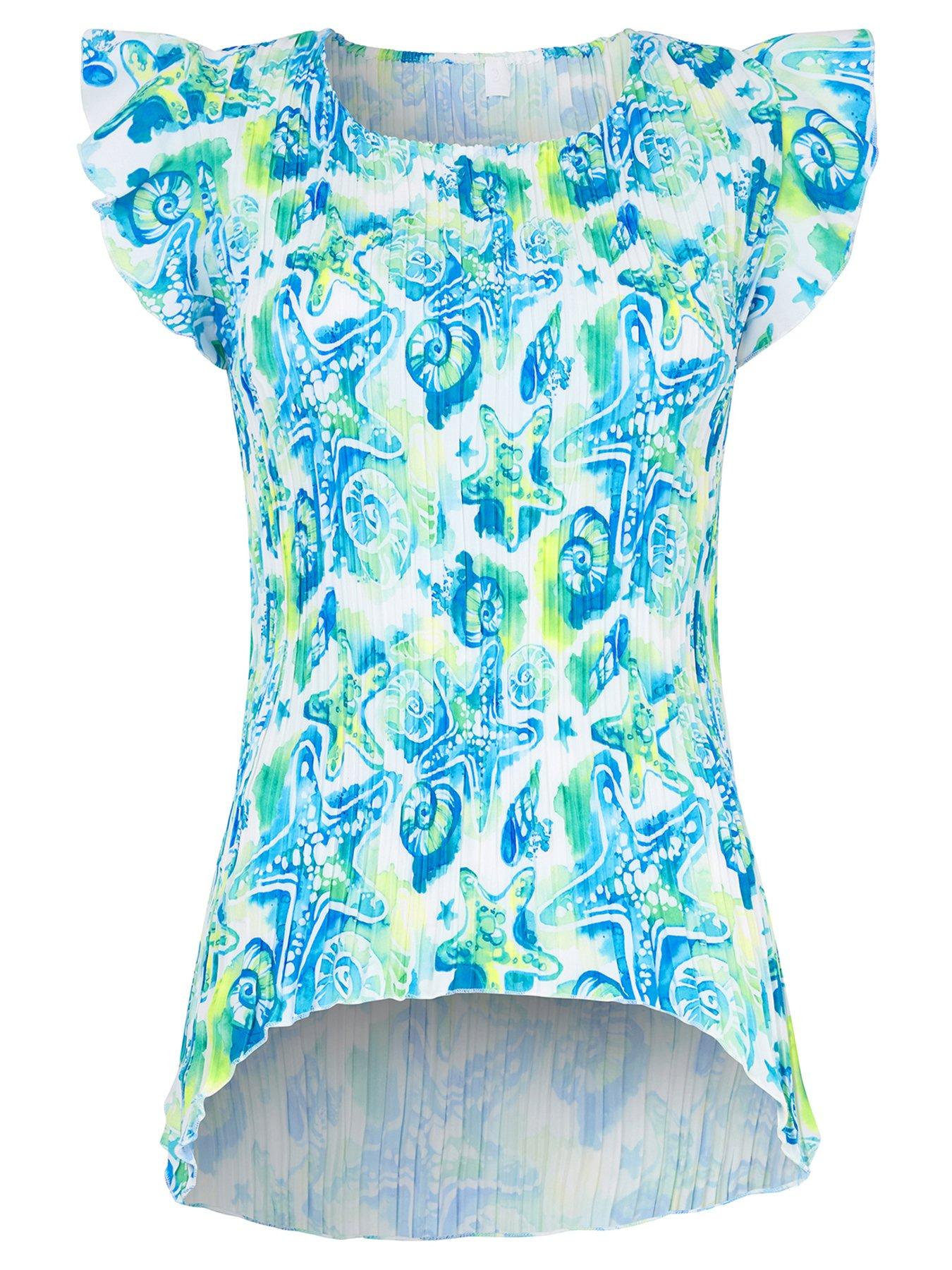 Image 5 of 5 of Joe Browns Clear Waters Printed Plisse Top - Blue